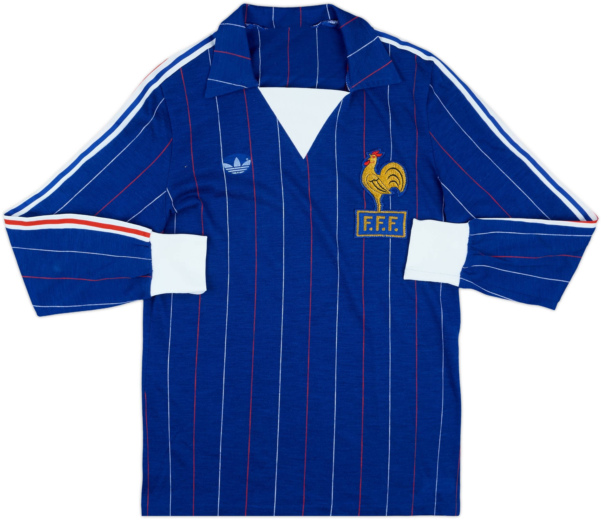 ウェア 1980-82 France  L/S Shirt - 8/10 1980-82 France Home L/S Shirt #8 - 8/10 - (M)