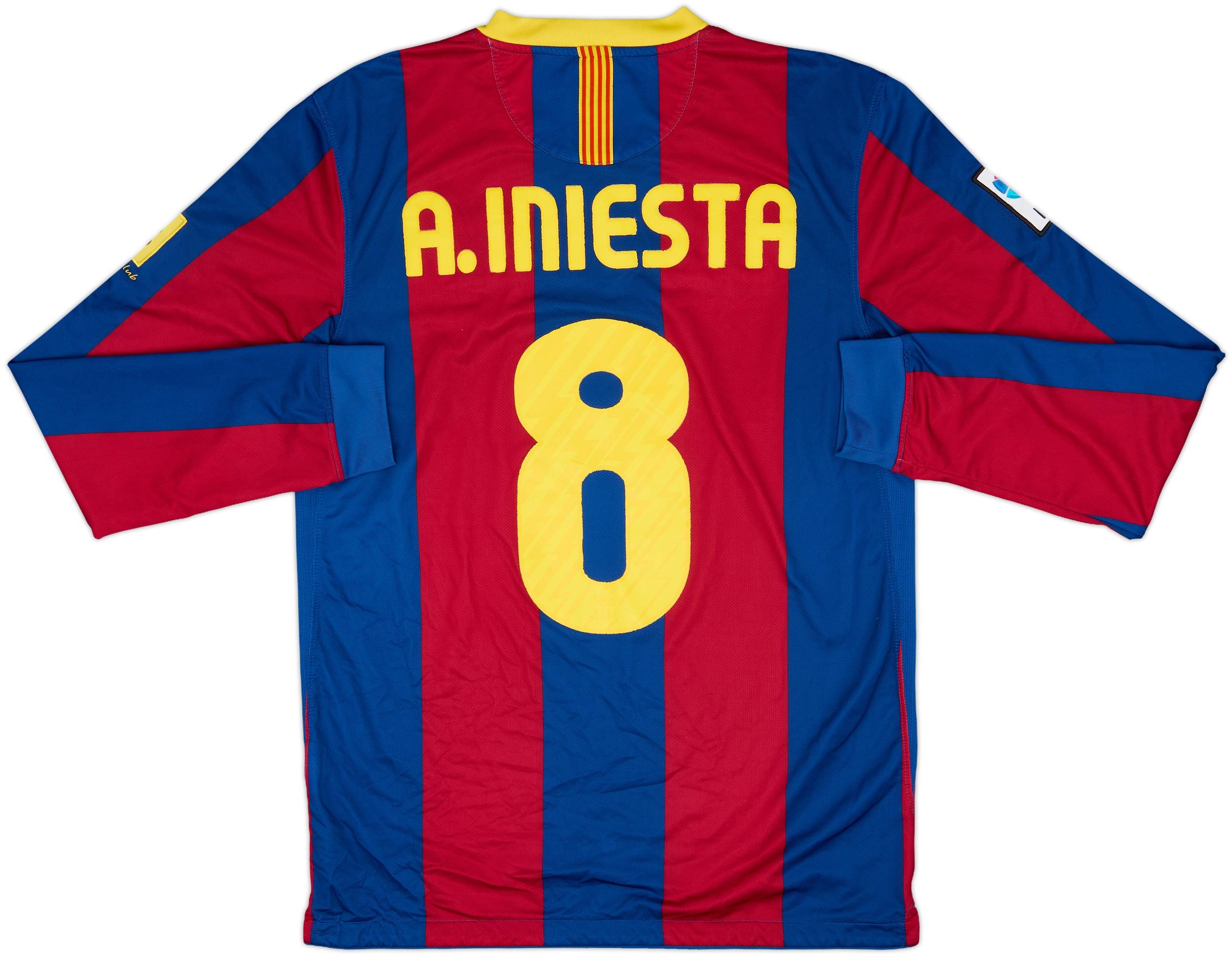 2010-11 Barcelona Home L/S Shirt A.Iniesta #8 - 6/10 - (M)