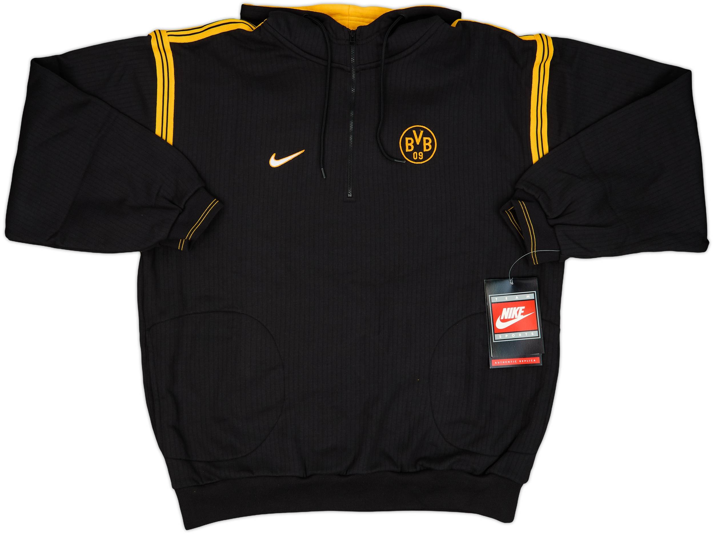1998-00 Borussia Dortmund Nike 1/4 Zip Hooded Sweat Top (L)