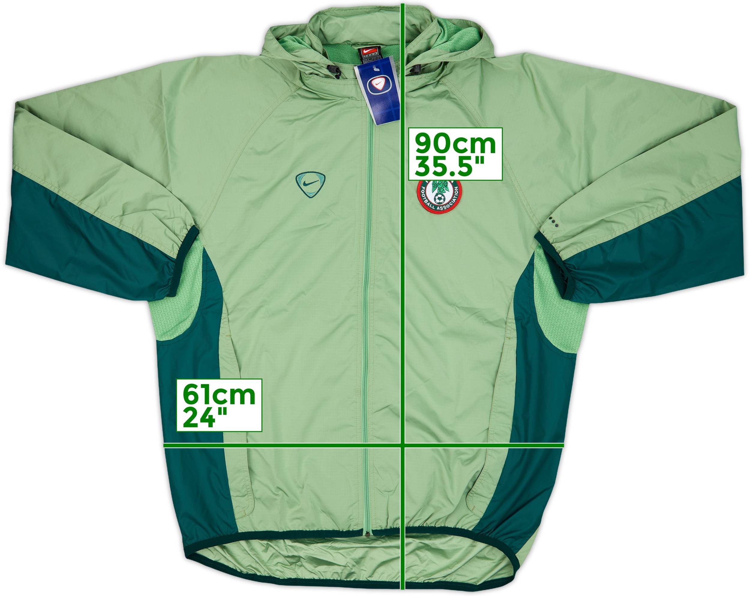 2000-01 Nigeria Nike Player Issue Hooded Rain Jacket (L)
