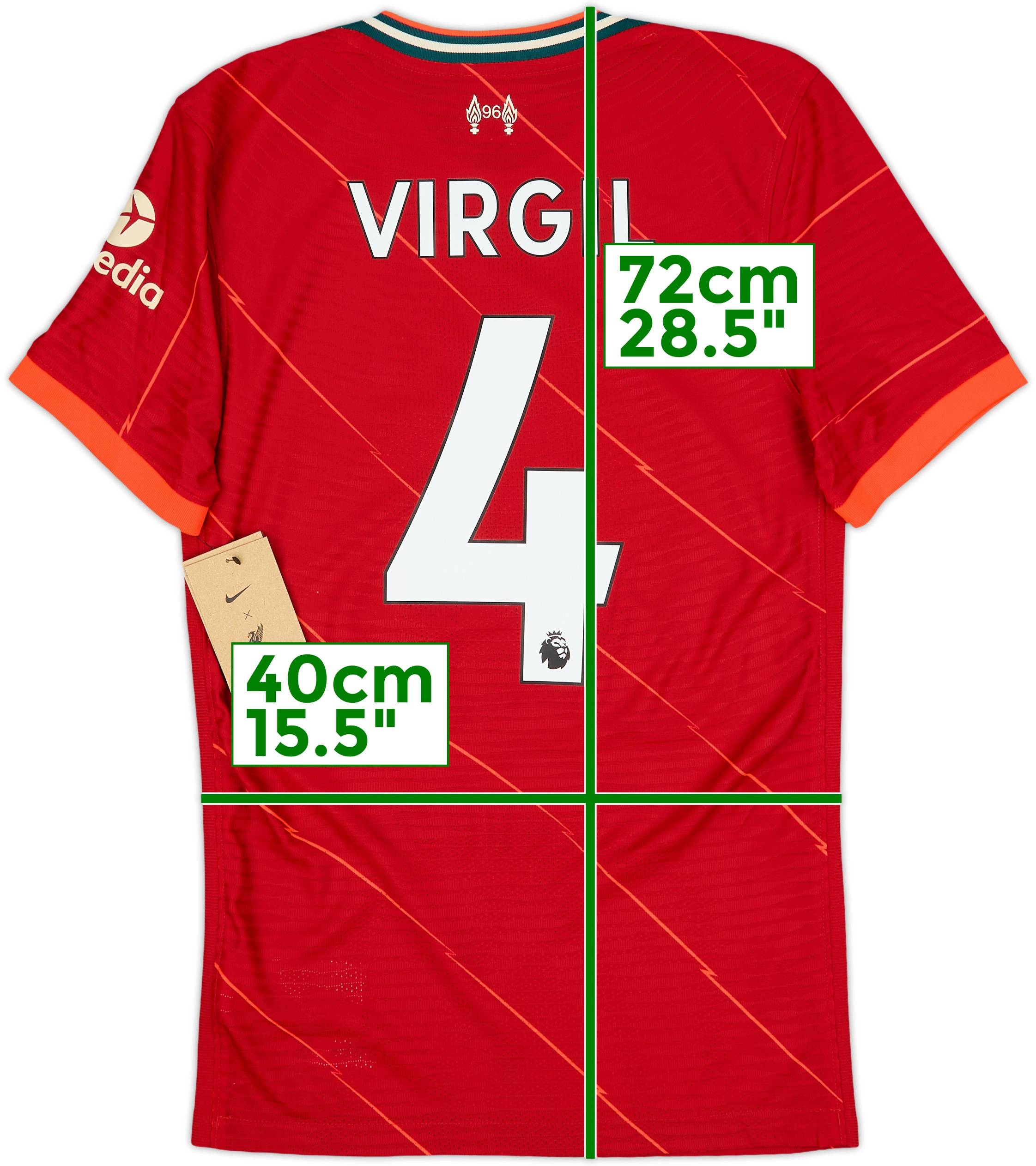 2021-22 Liverpool Authentic Home Shirt Virgil #4 (XS)
