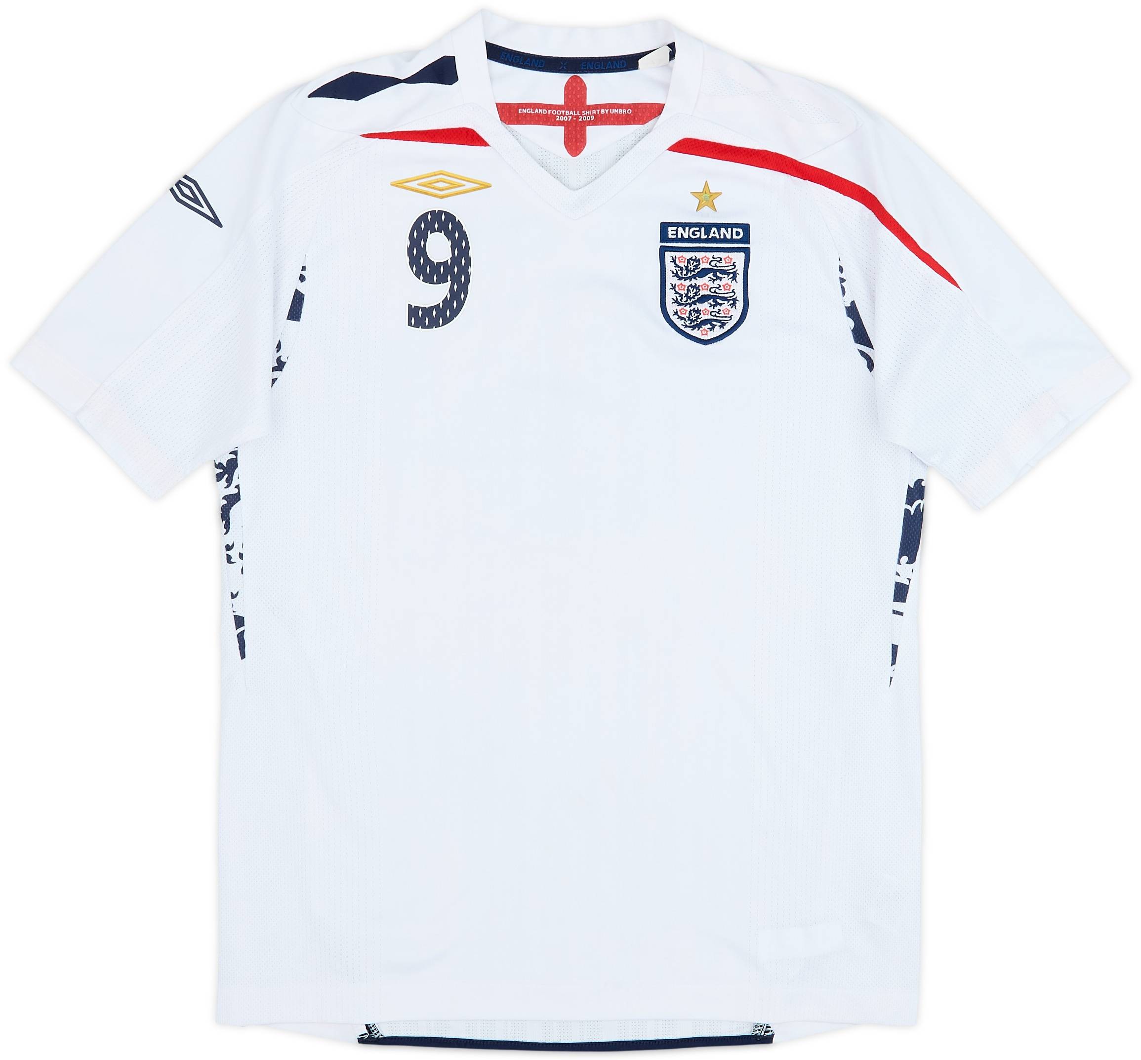 2007-09 England Home Shirt Rooney #9 - 8/10 - (L.Boys)