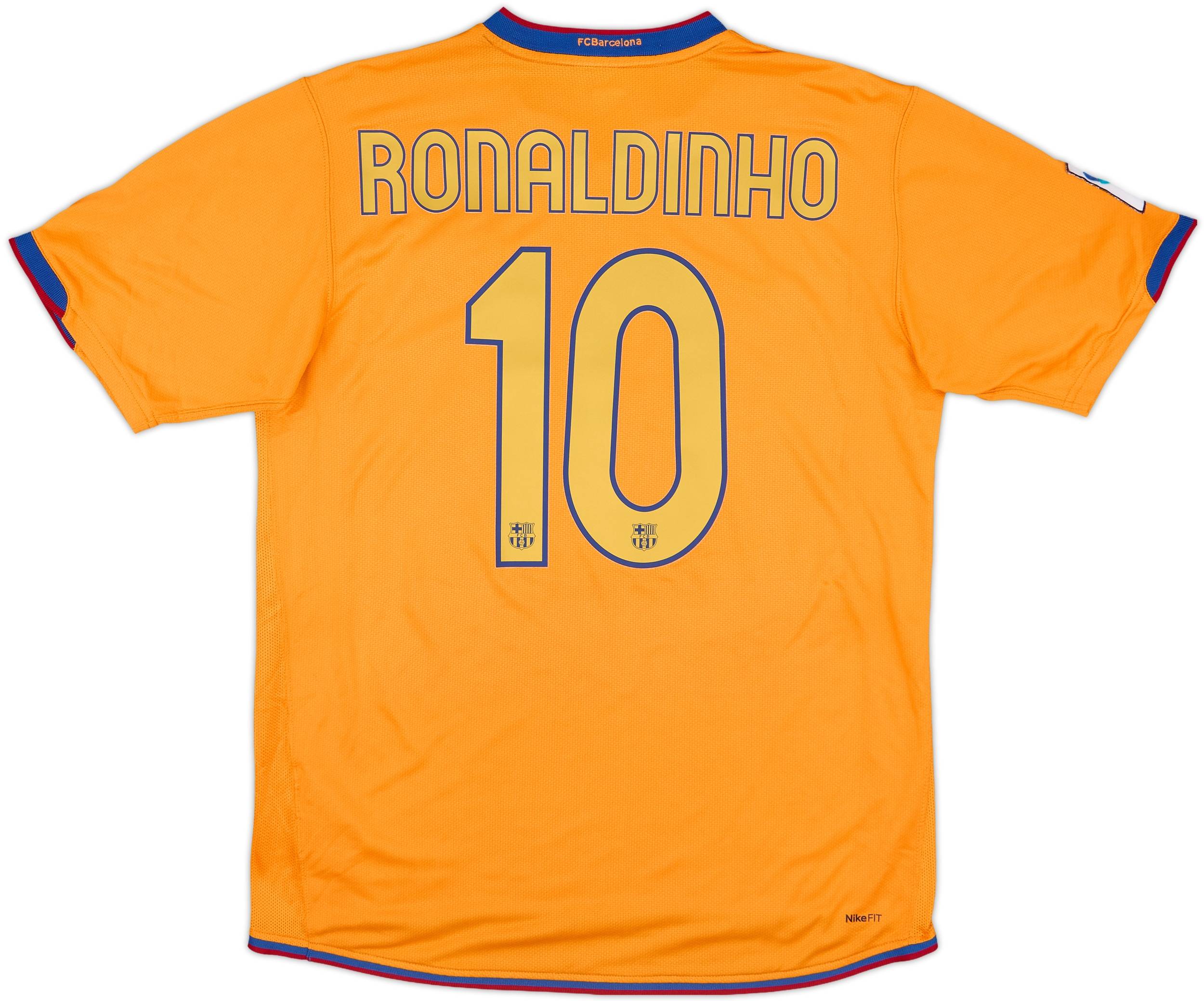 2006-08 Barcelona Away Shirt Ronaldinho #10 - 8/10 - (L)