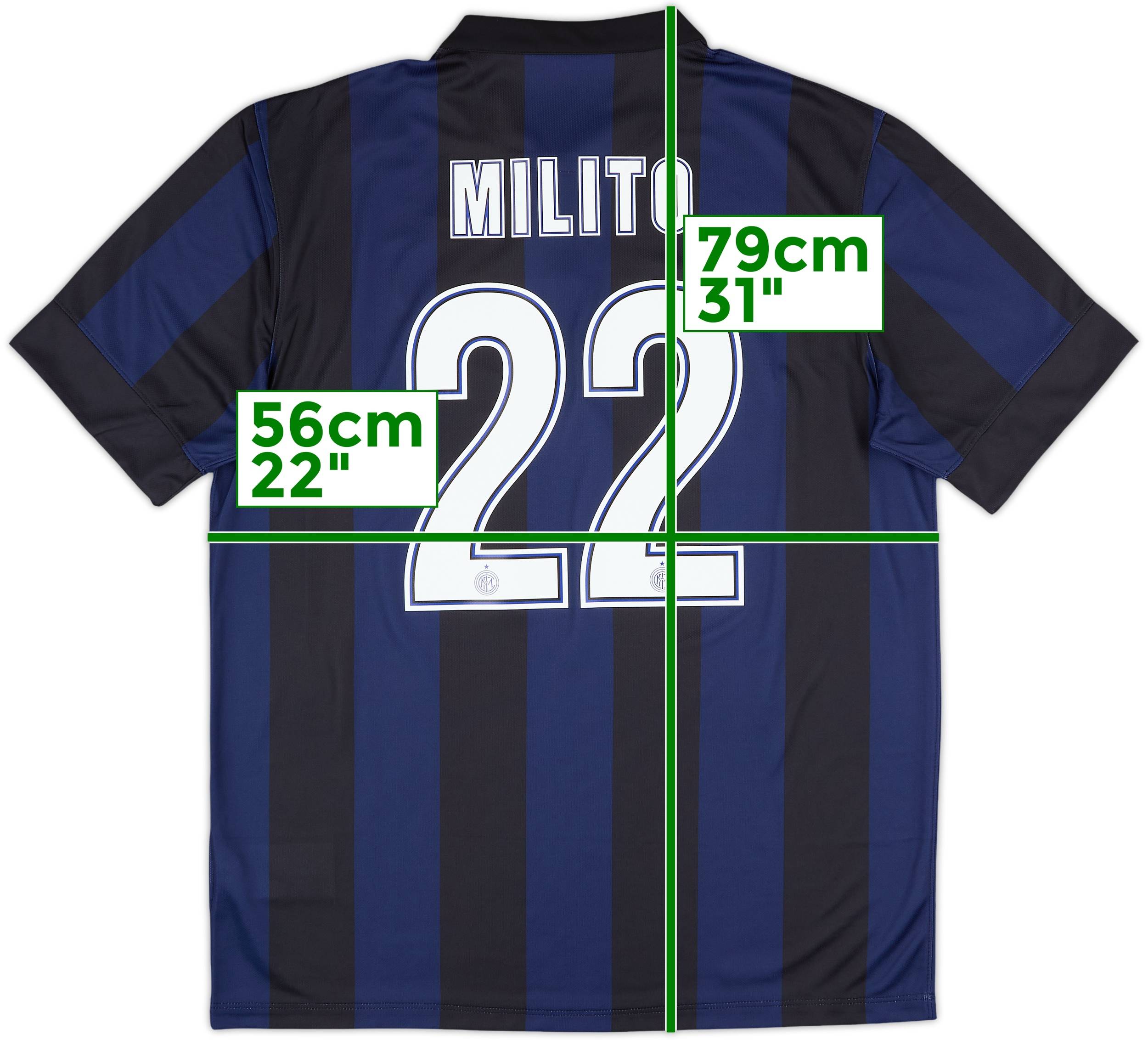 2013-14 Inter Milan Home Shirt Milito #22 (L)