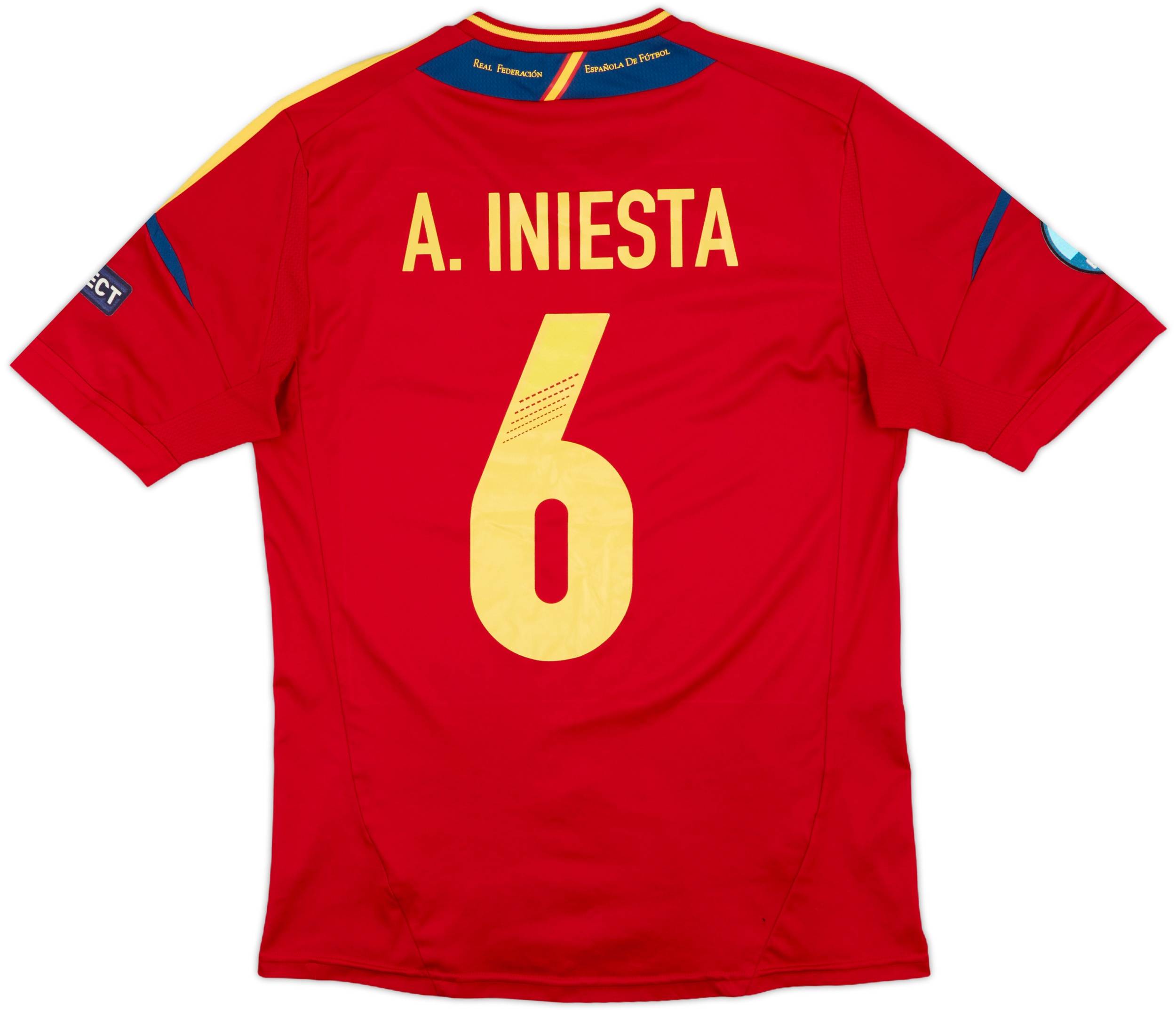 2011-12 Spain Home Shirt A.Iniesta #6 - 6/10 - (S)