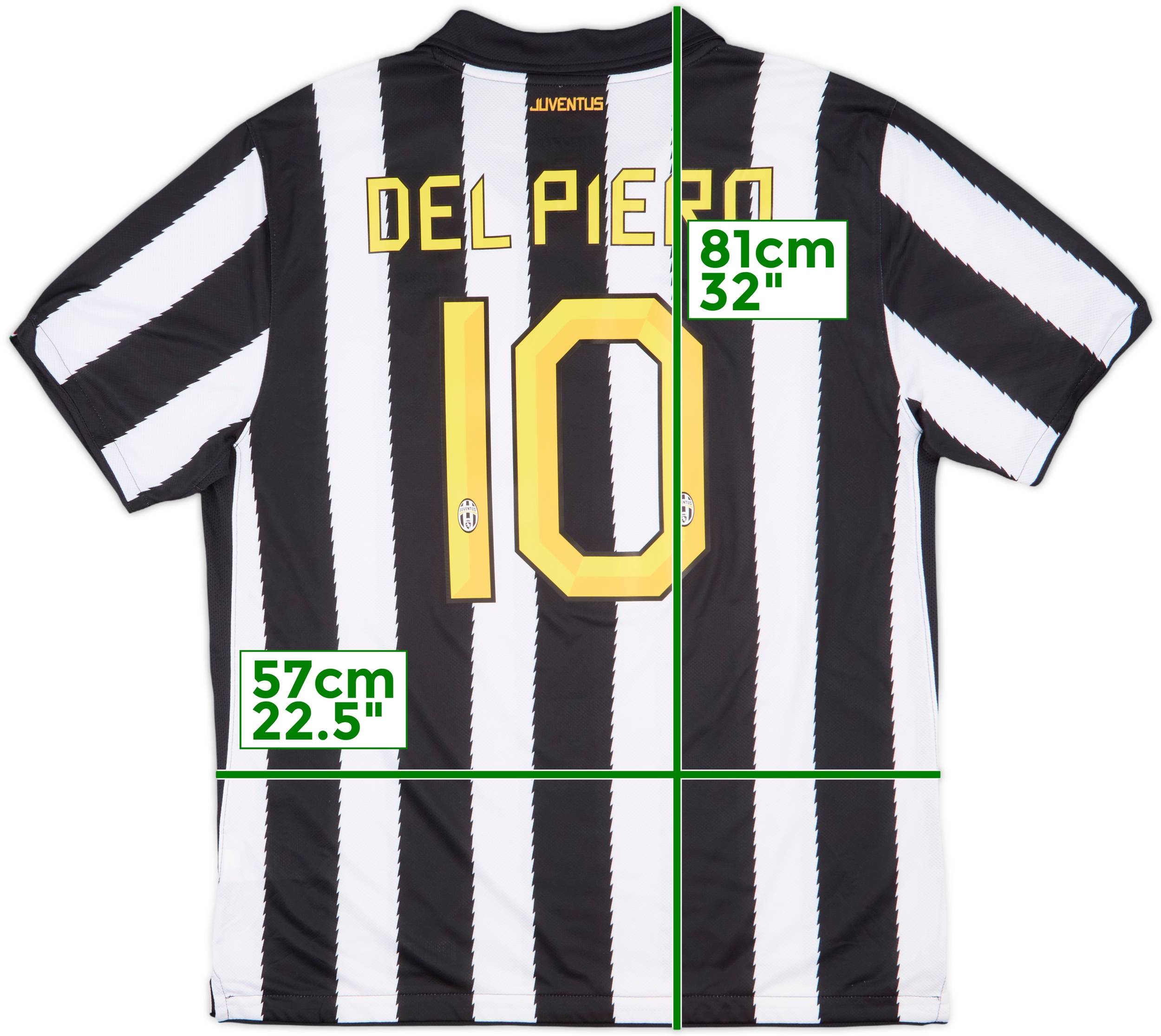 2010-11 Juventus Home Shirt Del Piero #10 - 9/10 - (XL)