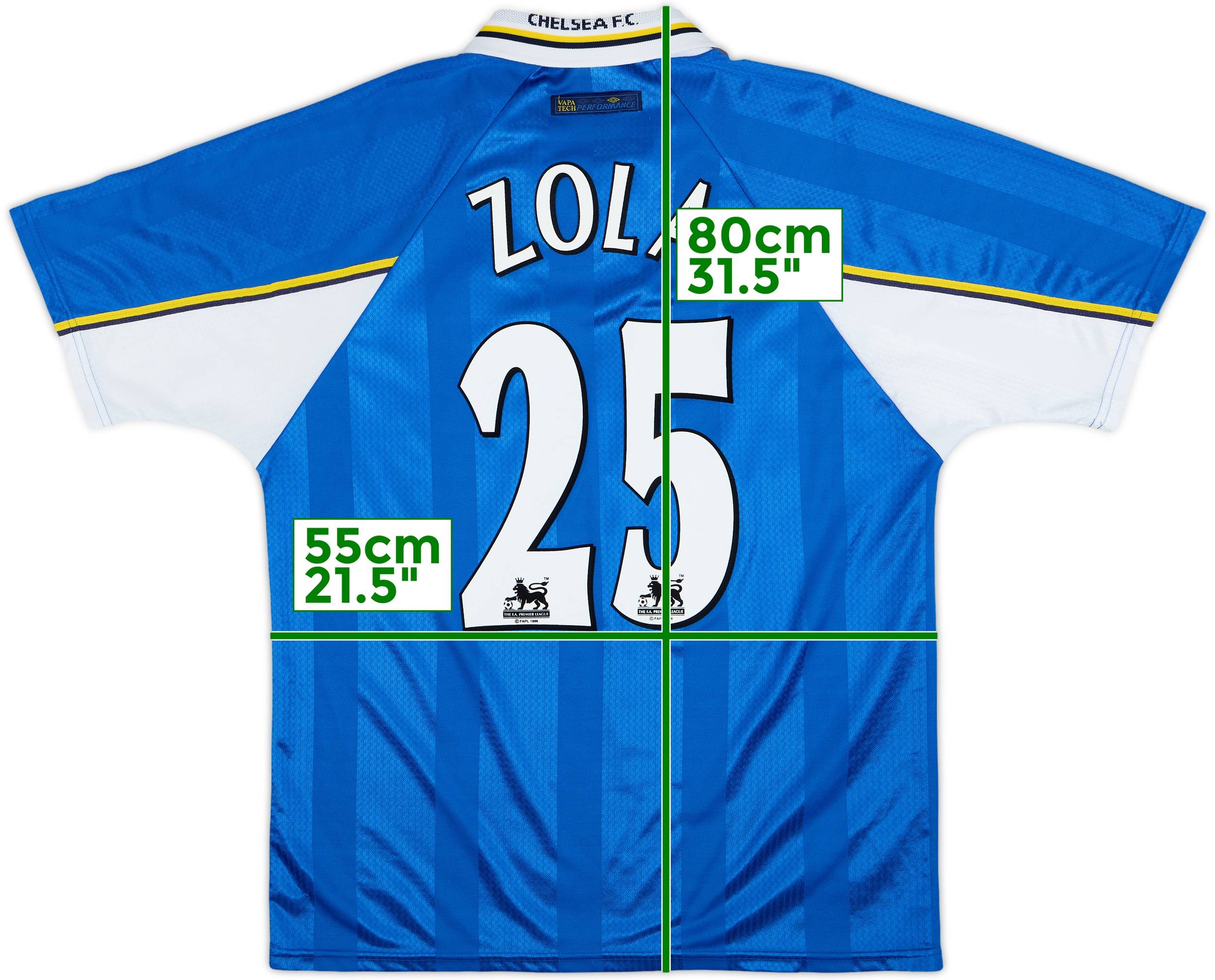 97/99 チェルシー ゾラ　新品紙タグ付きカップ戦ファイナルユニフォーム ジャンフランコ・ゾラ 直筆サイン入りユニフォーム(チェルシー