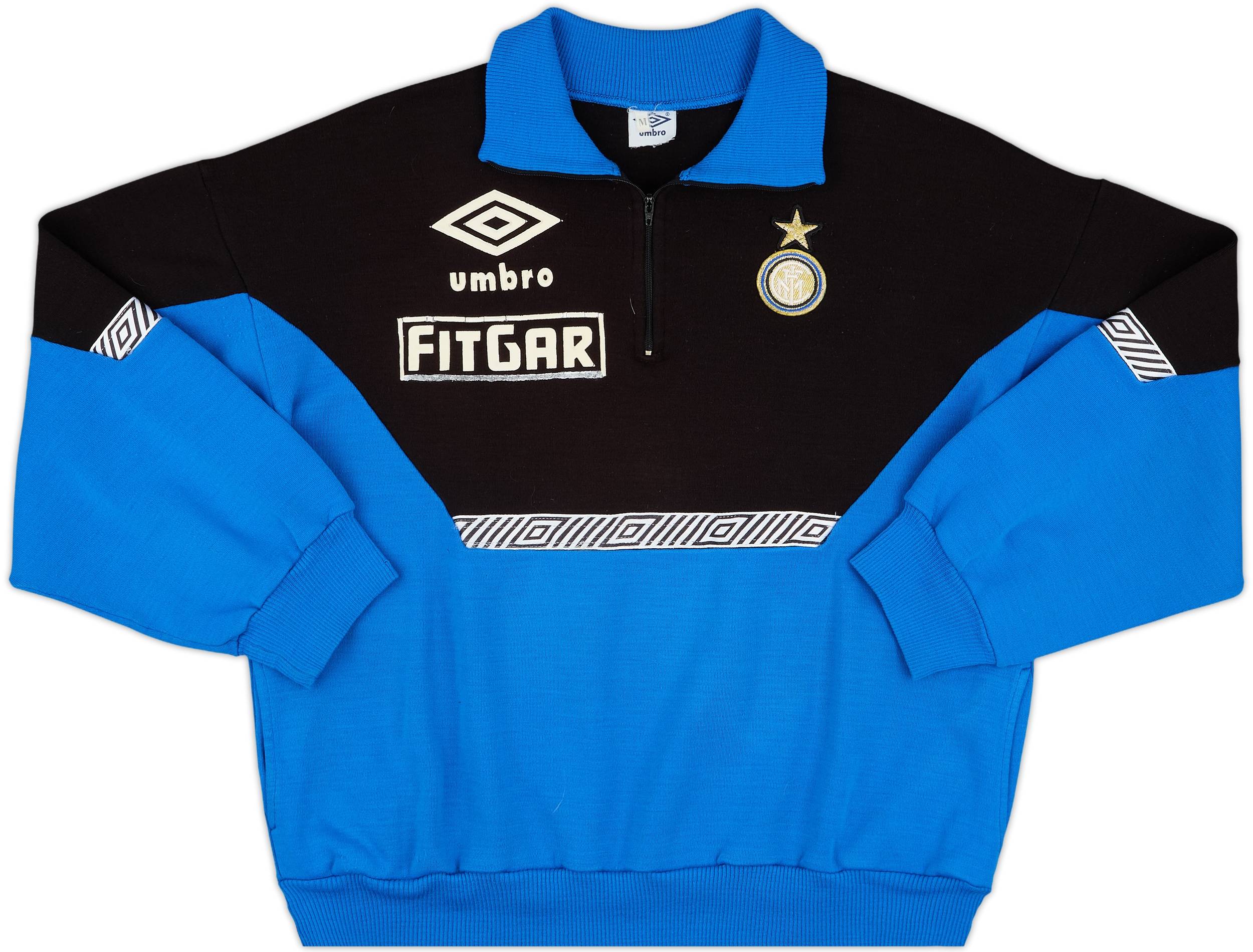 1991-92 Inter Milan Umbro 1/4 Zip Sweat Top - 6/10 - (M)