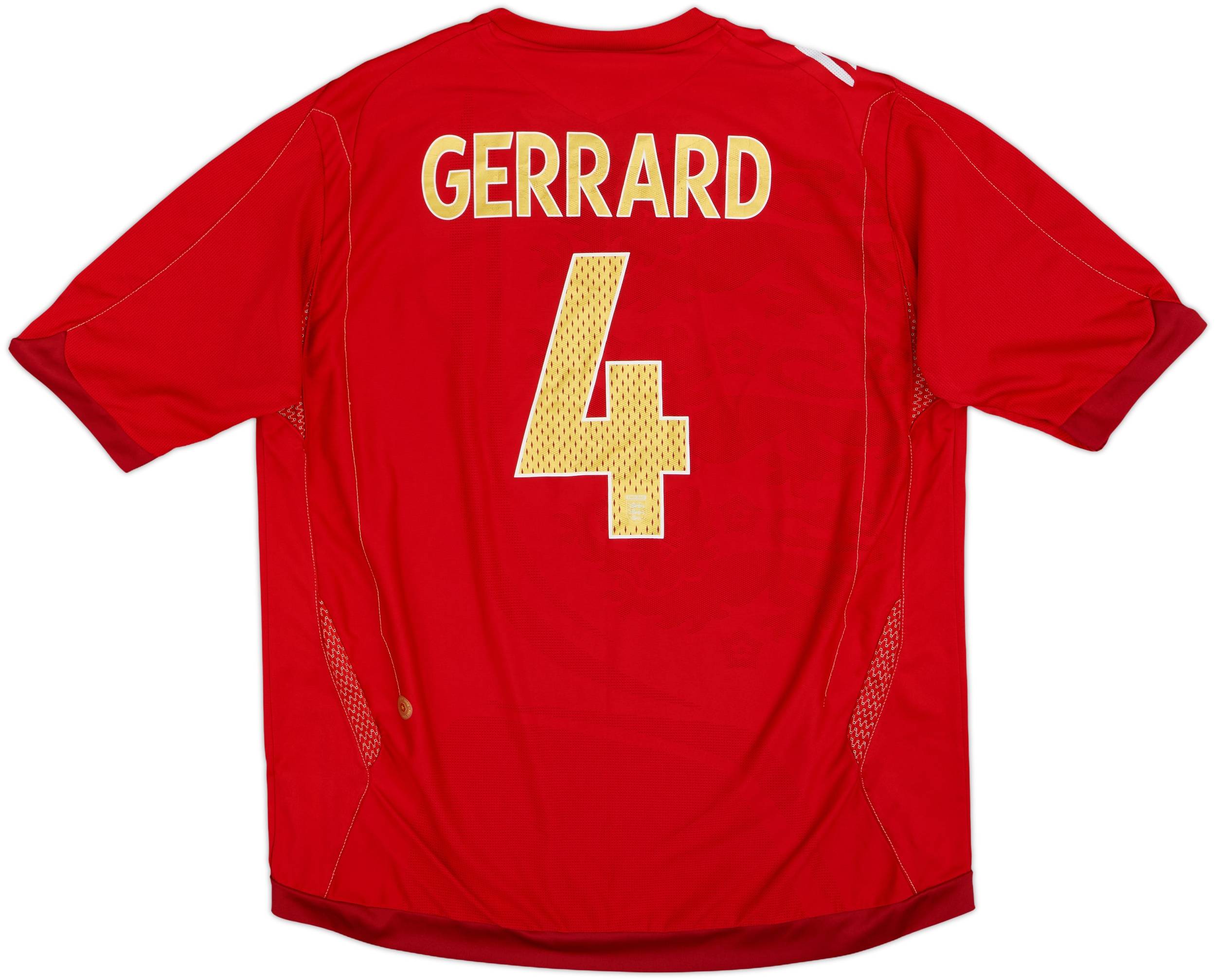 2006-08 England Away Shirt Gerrard #4 - 7/10 - (XL)