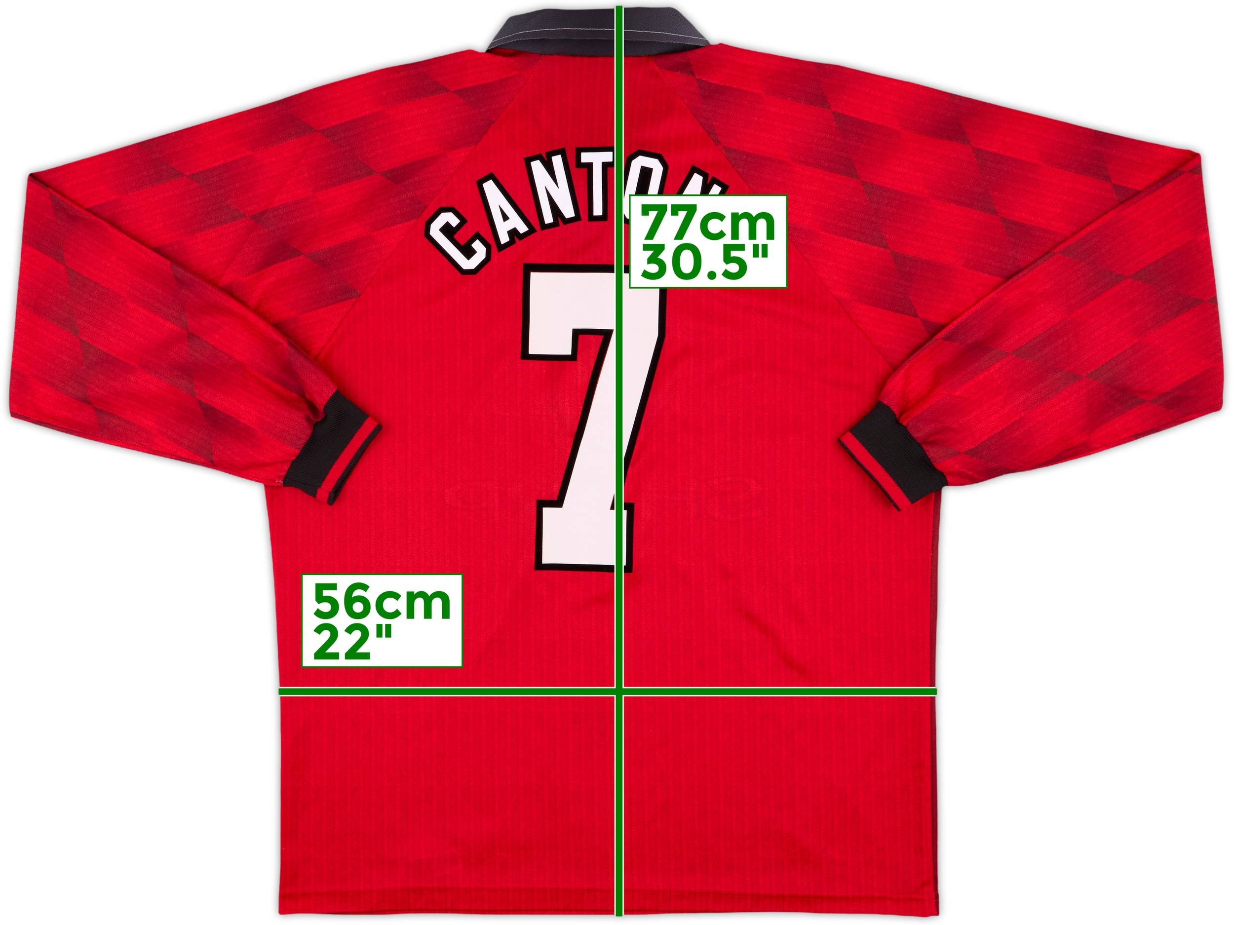 【96/98 マンチェスター ユナイテッド  L/S カントナ #7】 1996-98 Manchester United Home L/S Shirt Cantona #7 - 9/10 - (L)