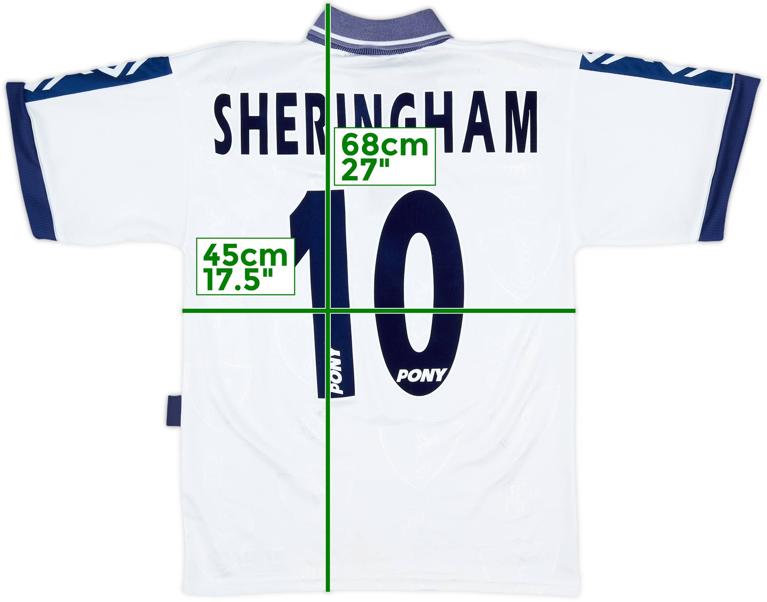 1995-97 Tottenham Home Shirt Sheringham #10 - 6/10 - (S)