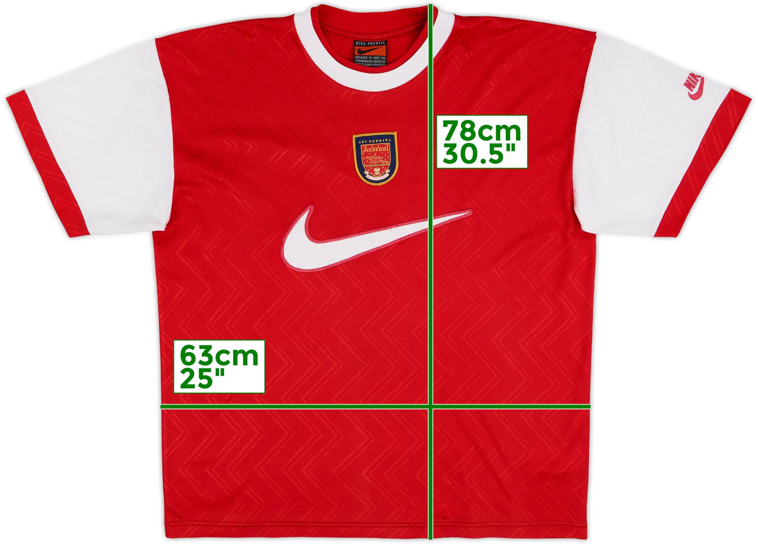 アーセナル　ユニフォーム　NIKE ナイキ　XL 1996-97 Arsenal Nike Training Shirt - 6/10 - (XL)