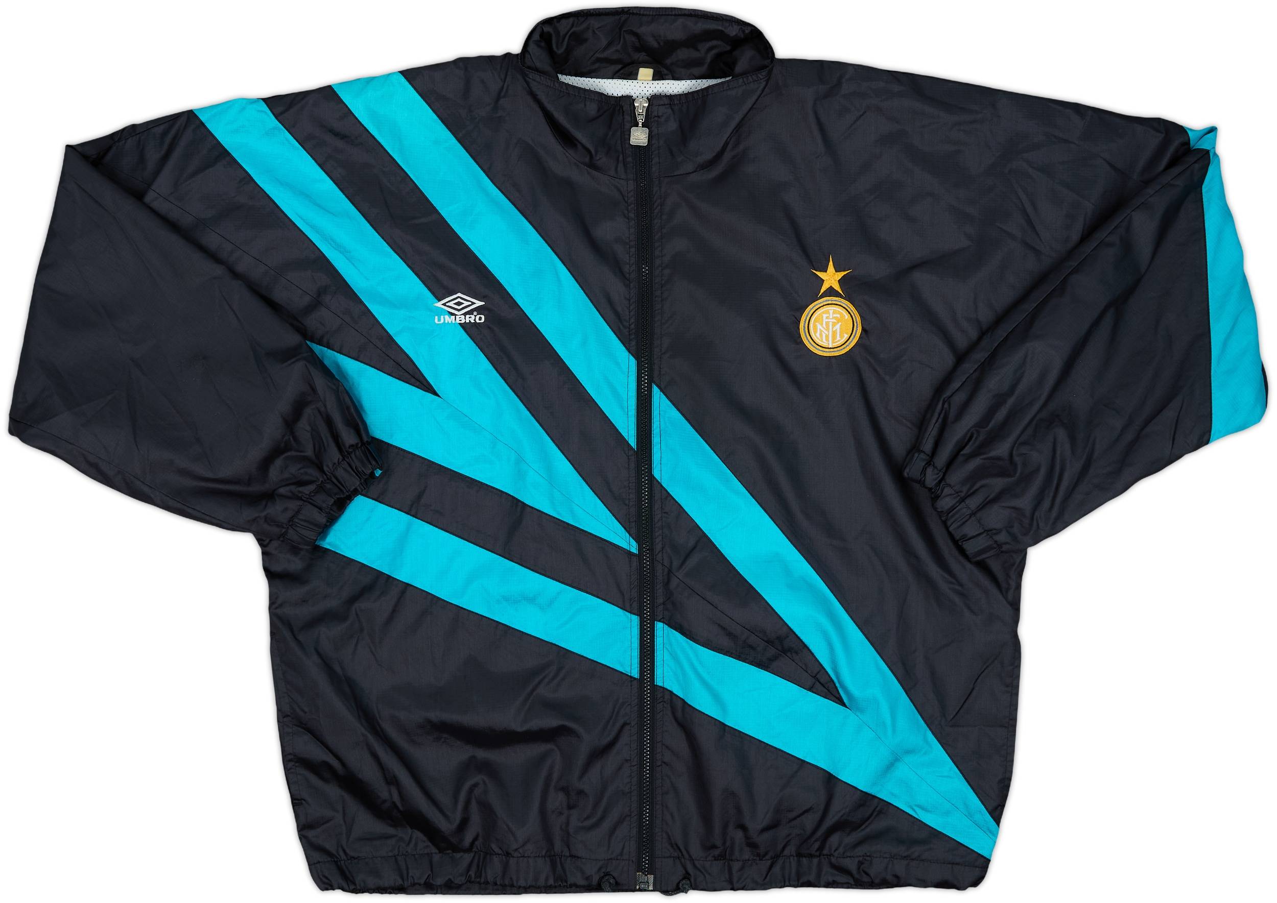 【正規支給92-93Umbro Inter Milan  L/S #9】 1992-93 Inter Milan Umbro Track Jacket - 8/10 - (XL)