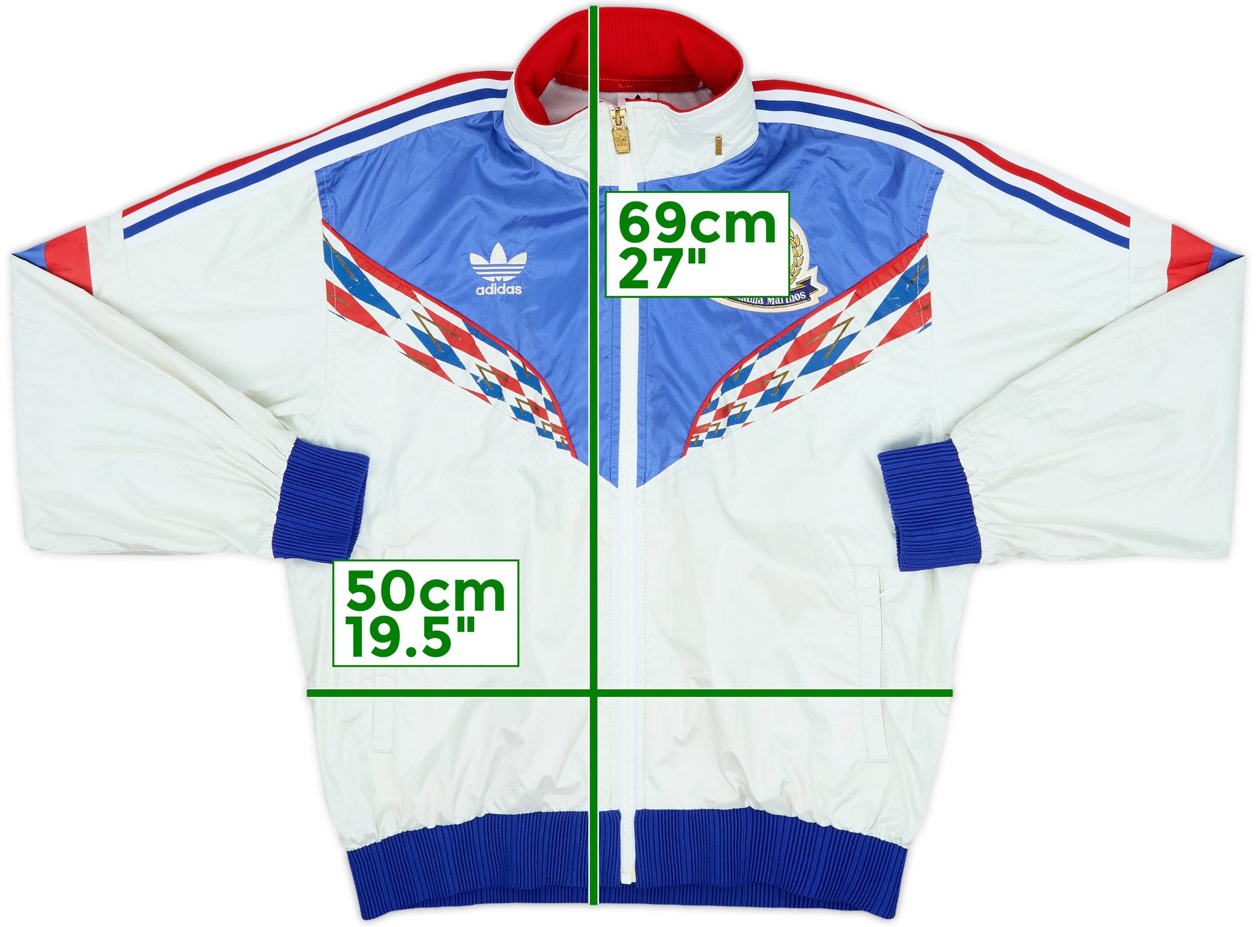 日本代表 1992 スタジアムジャケット アディダス ユニフォーム 1992 Yokohama Marinos adidas Track Jacket - 8/10 - (L)