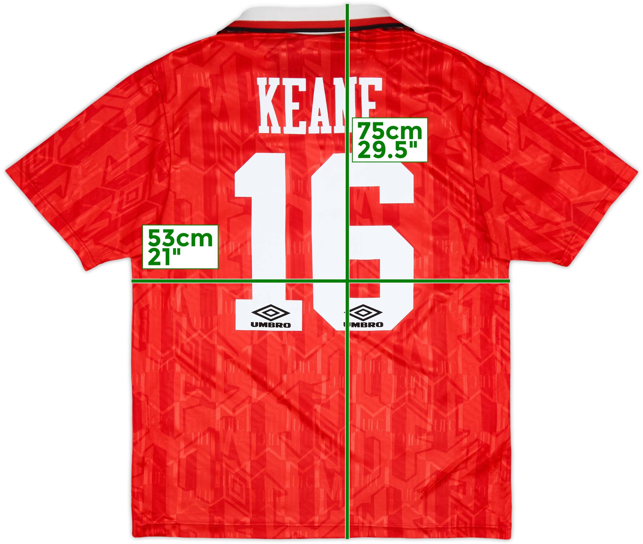 1992-94 Manchester United Home Shirt Keane #16 - 8/10 - (L)