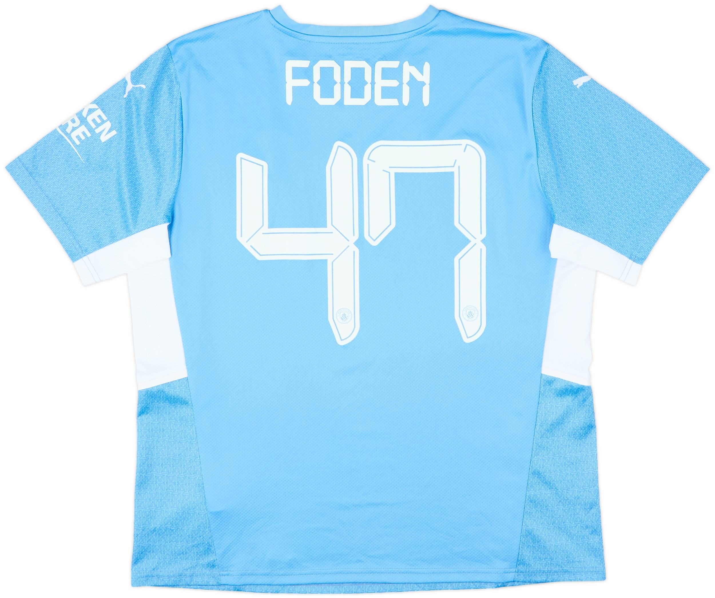 2021-22 Manchester City Home Shirt Foden #47 - 8/10 - (XL)
