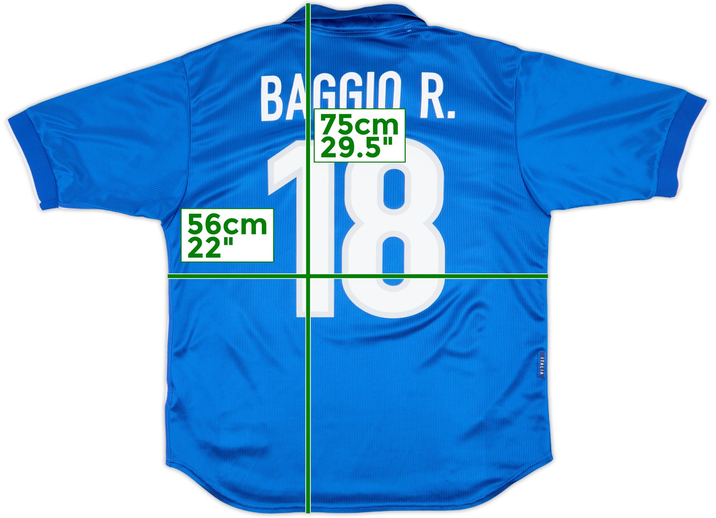 1997-98 Italy Home Shirt Baggio R. #18 - 6/10 - (L)
