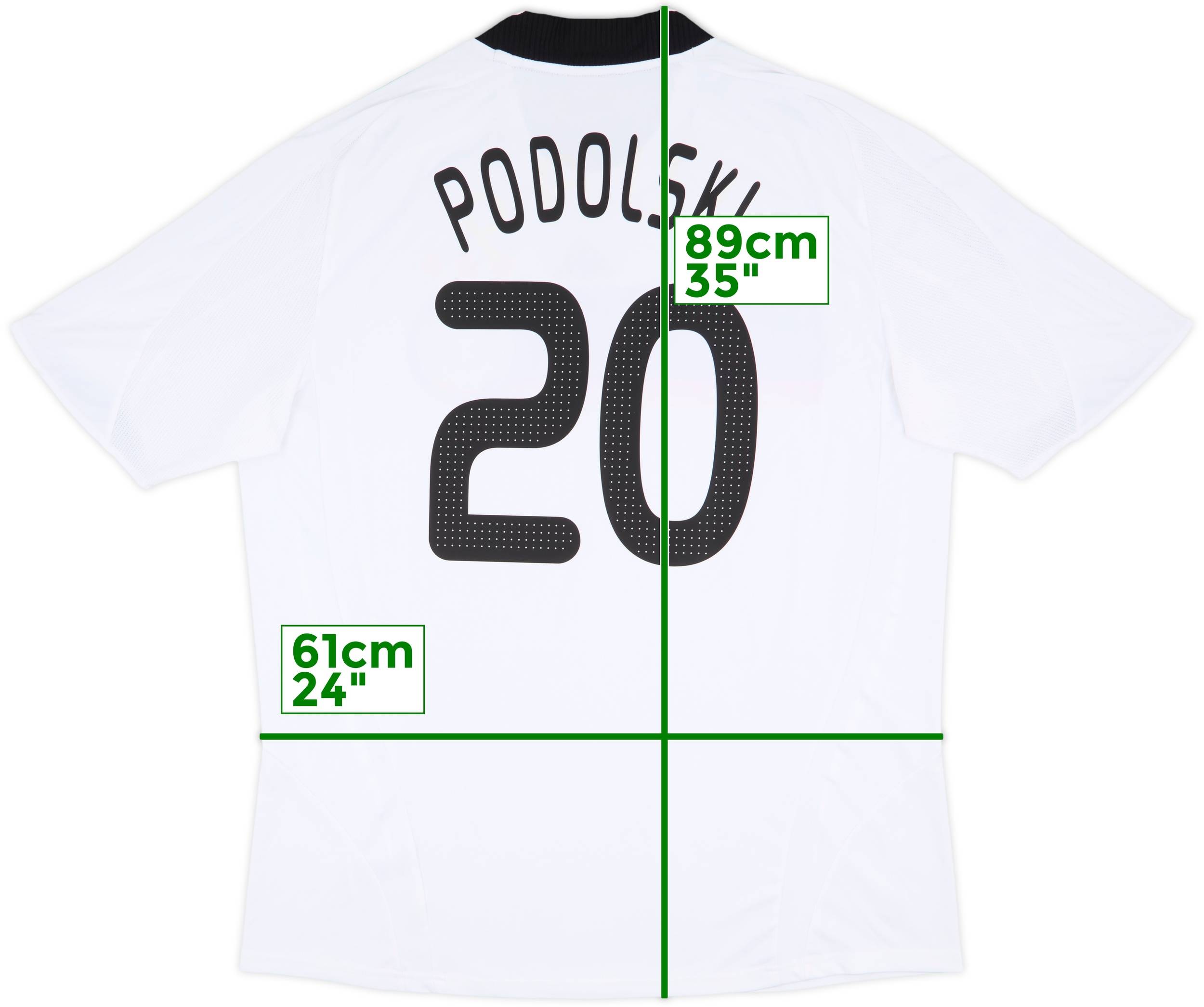 adidas PODOLSKI 20 ホワイトシャツ M GERMANY NATIONAL TEAM 2006 2007 HOME FOOTBALL SHIRT #20