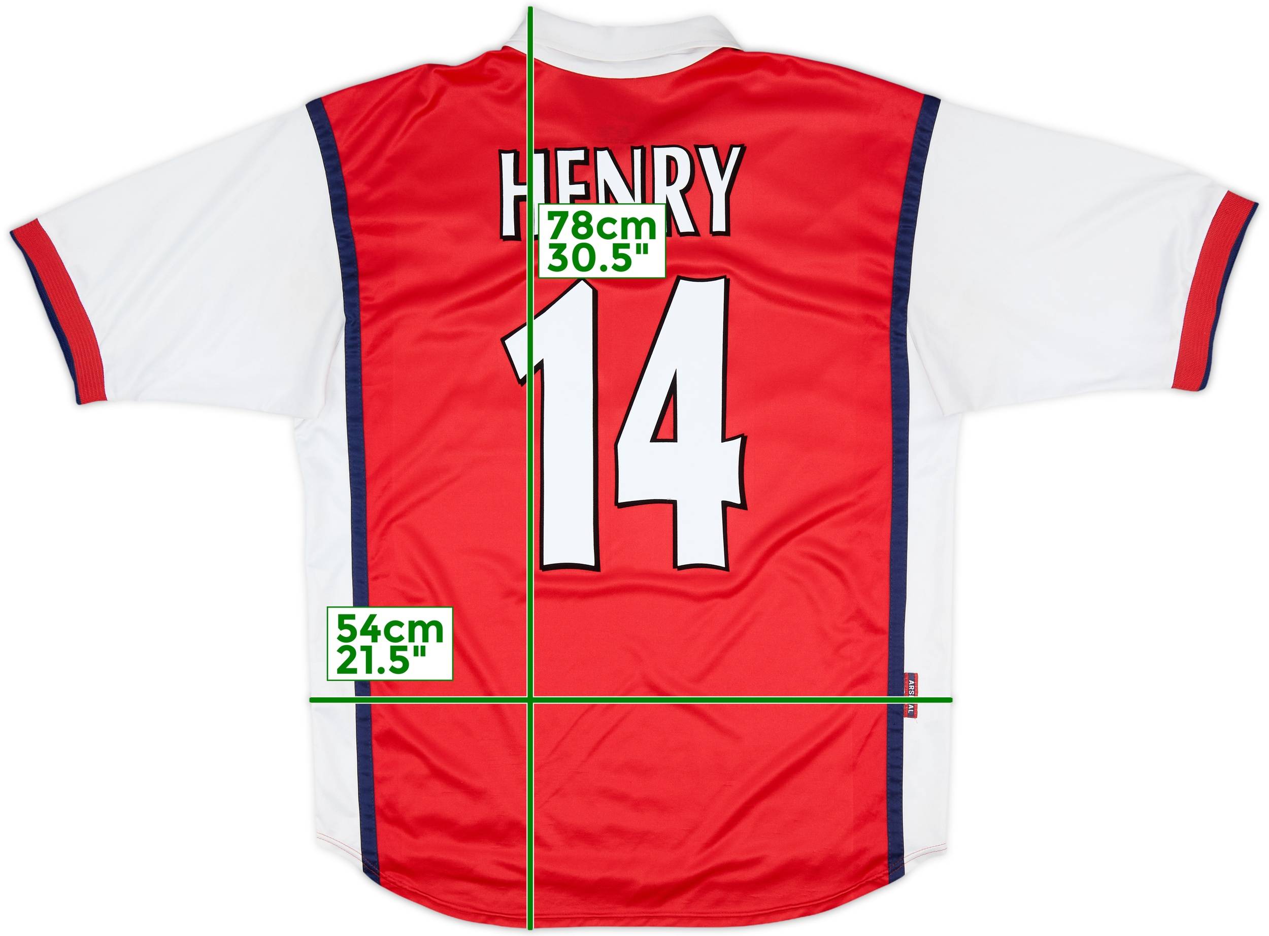 1999-00 Arsenal Home Shirt Henry #14 - 8/10 - (L)
