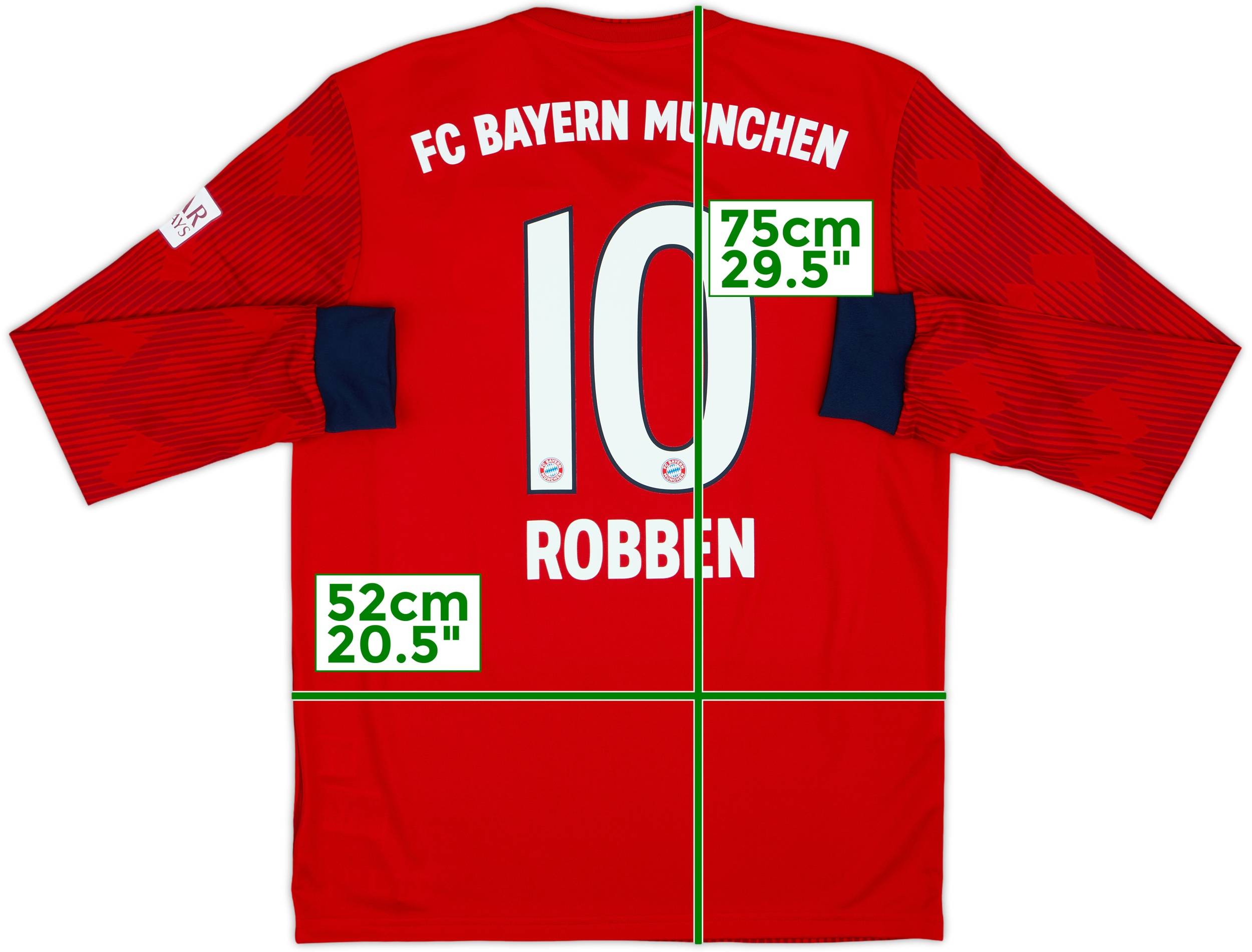 2018-19 Bayern Munich Home L/S Shirt Robben #10 (M)