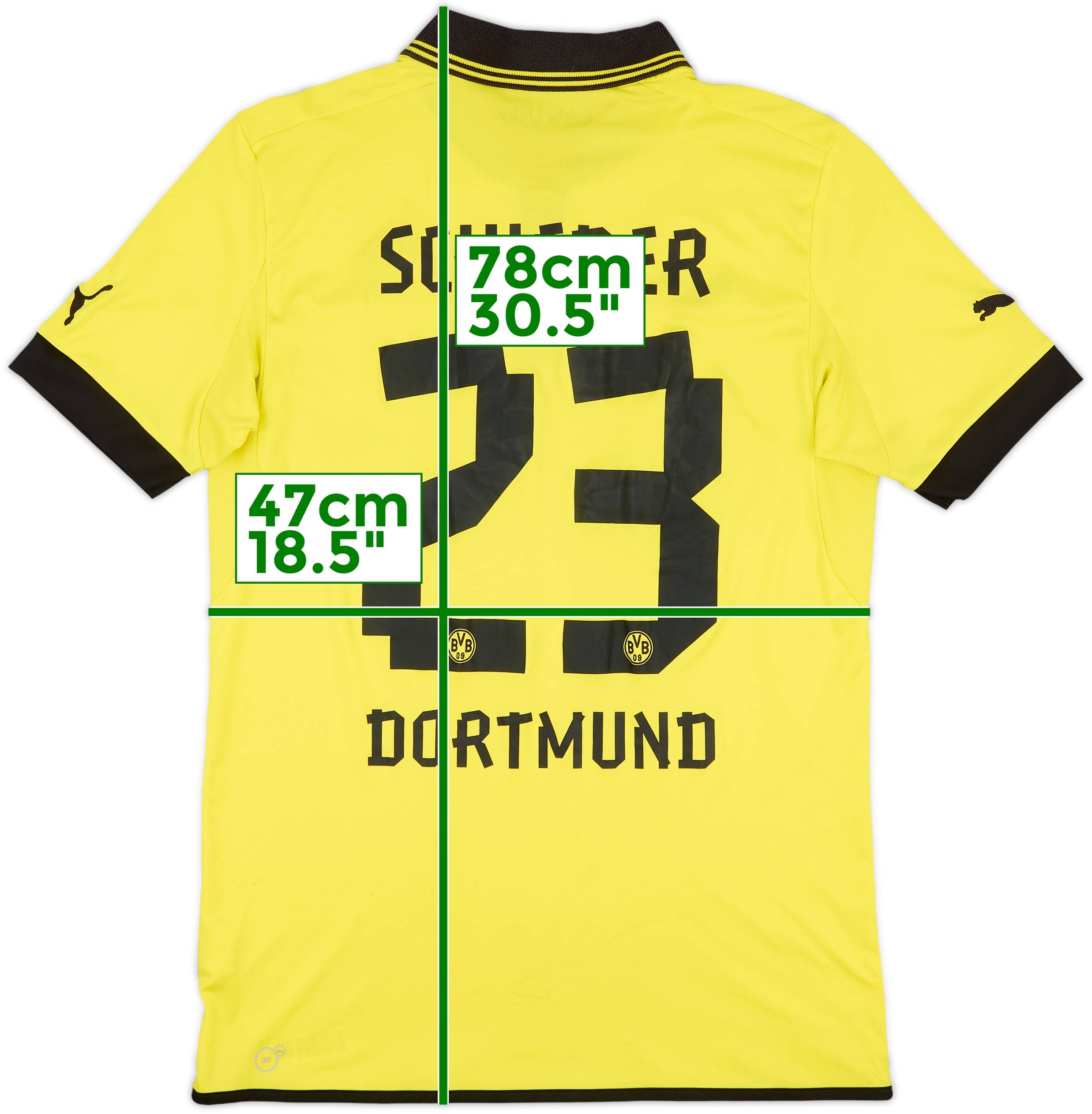 2012-13 Borussia Dortmund Home Shirt Schieber #23 - 6/10 - (L)