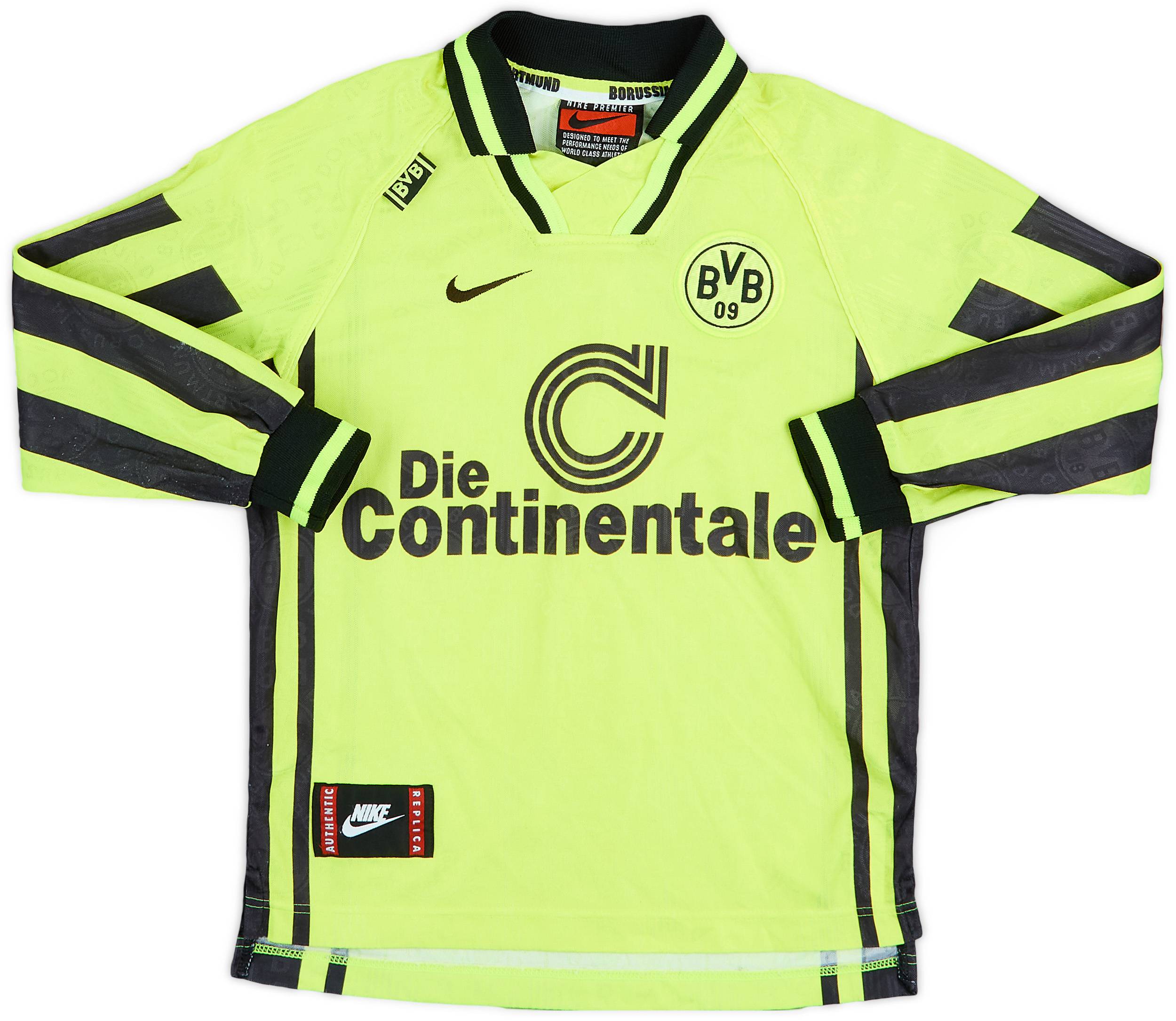 1996-97 Borussia Dortmund Home L/S Shirt - 10/10 - (S.Boys)