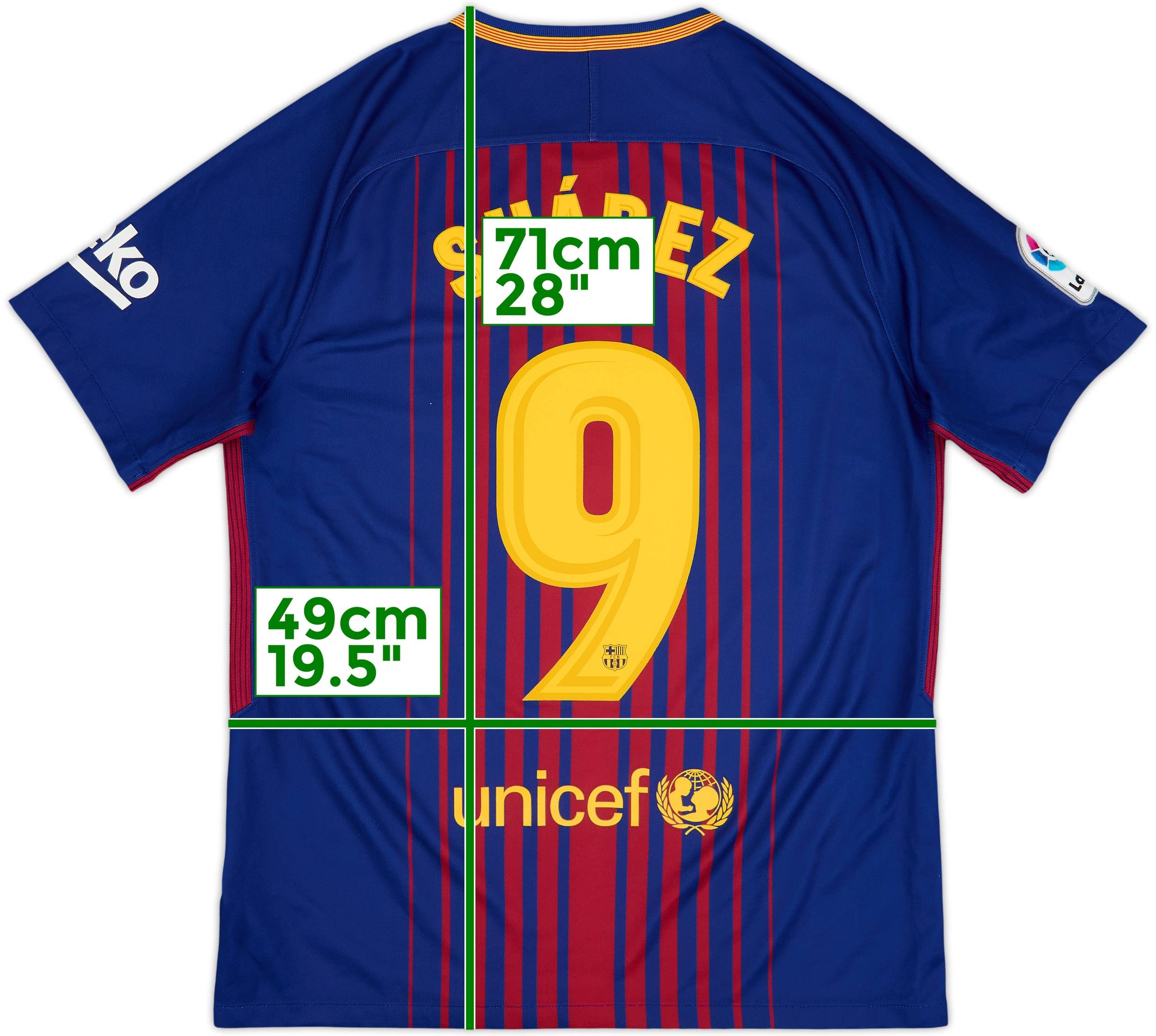2017-18 Barcelona Home Shirt Suarez #9 - 8/10 - (M)