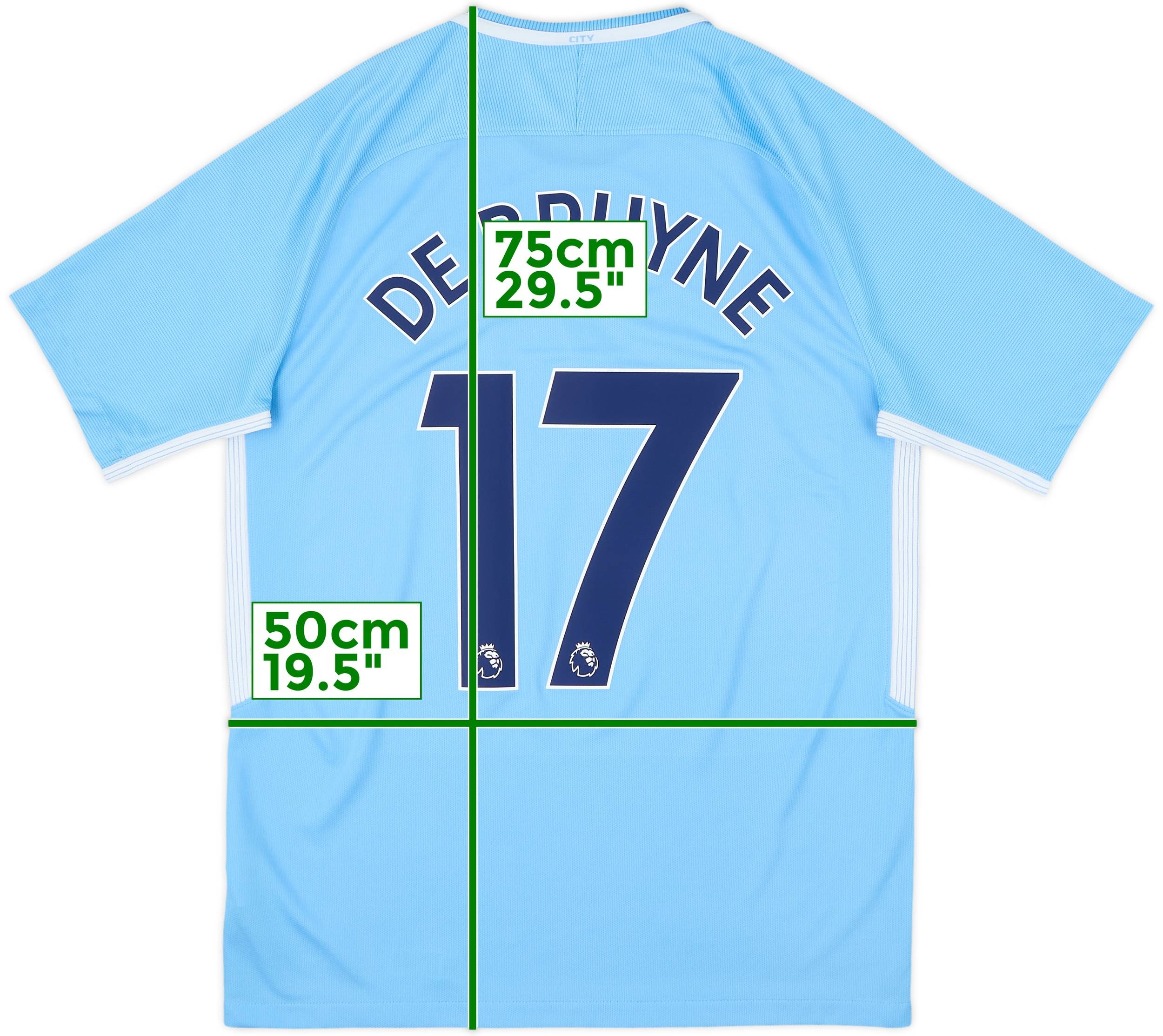 2017-18 Manchester City Home Shirt De Bruyne #17 - 9/10 - (M)