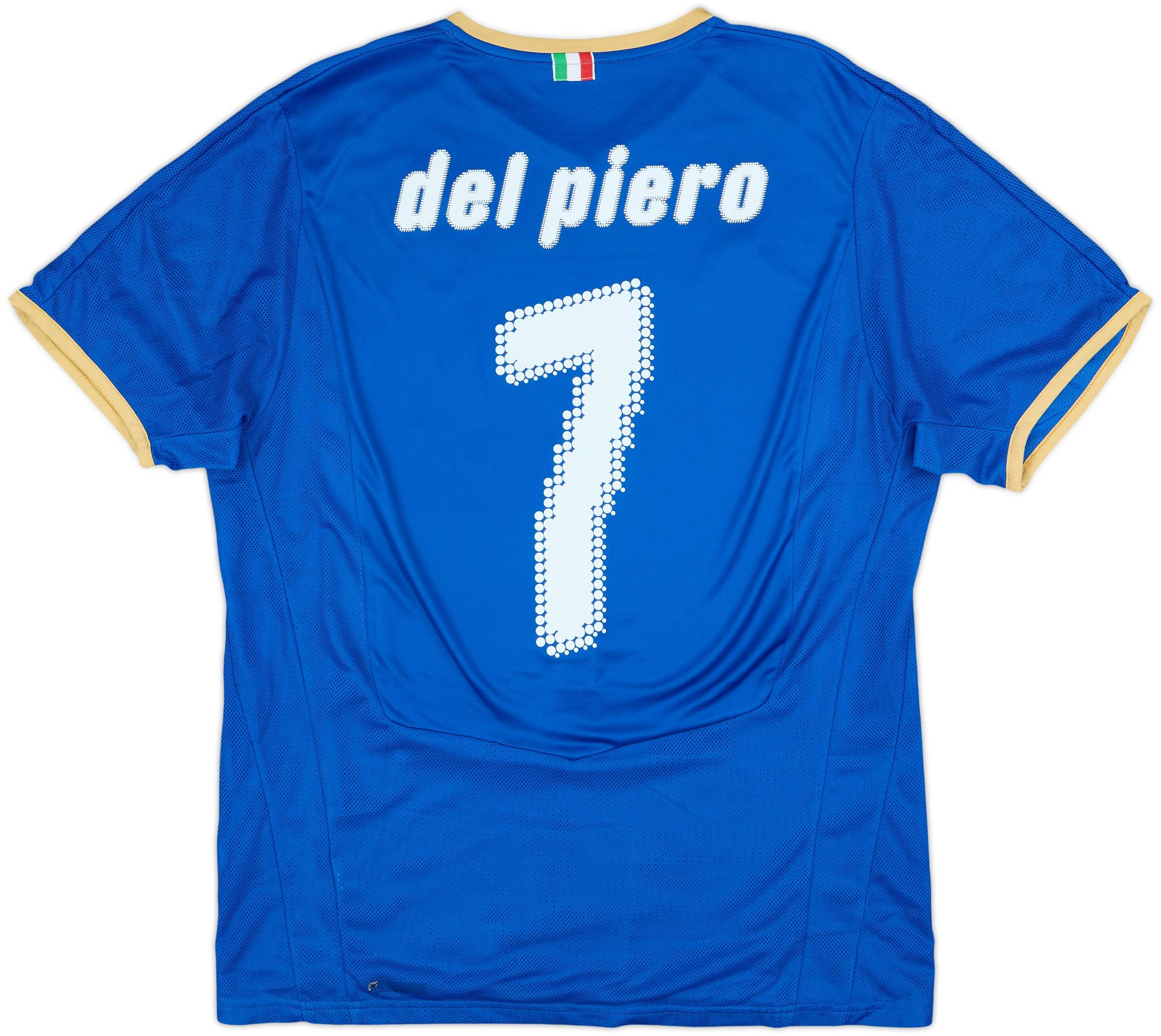 当時物✨DEL PIERO #7 イタリア代表 青 3つ星 ユニフォーム 2007-08 Italy Home Shirt Del Piero #7 - 8/10 - (L)