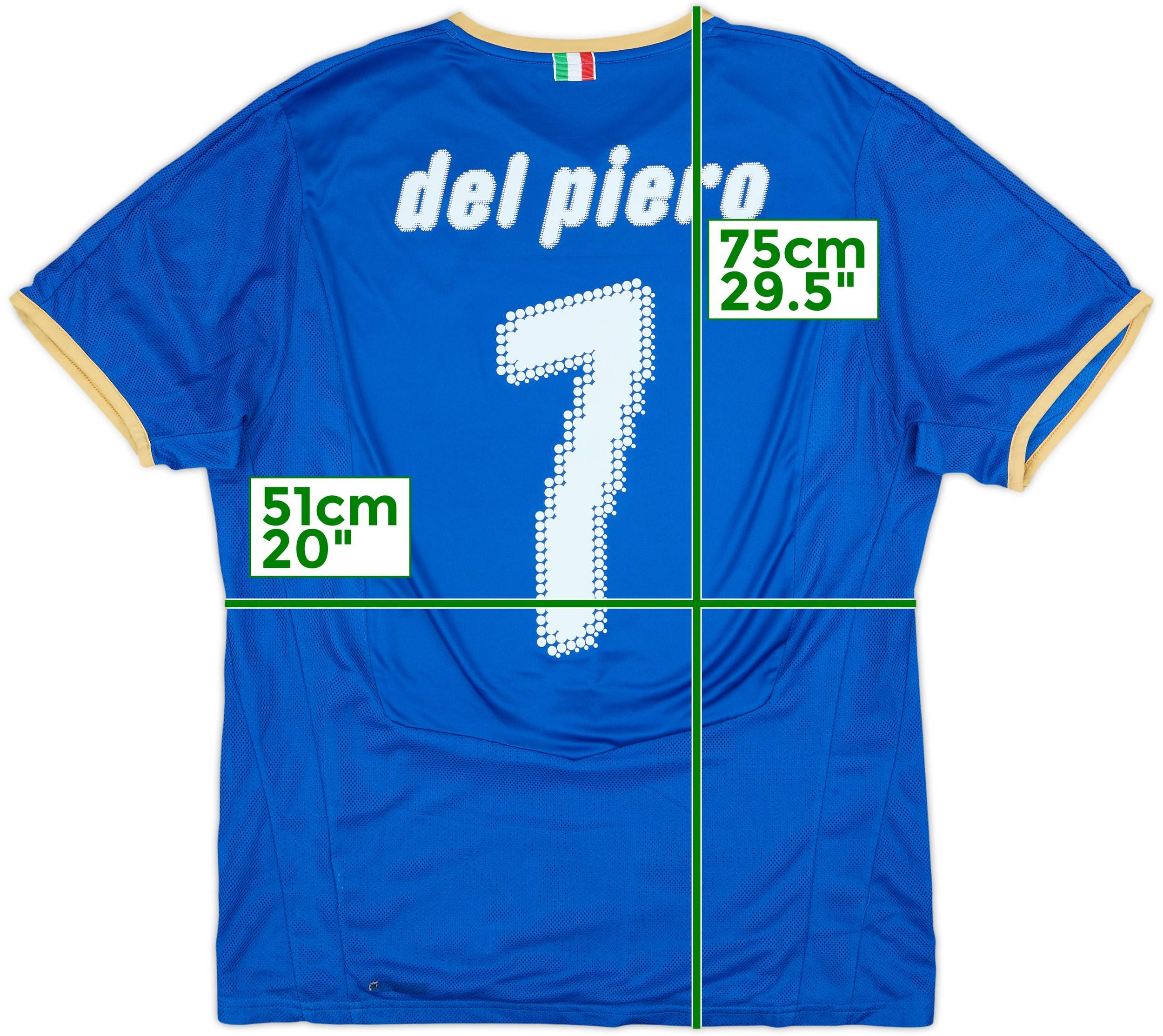 2007-08 Italy Home Shirt Del Piero #7 - 8/10 - (L)