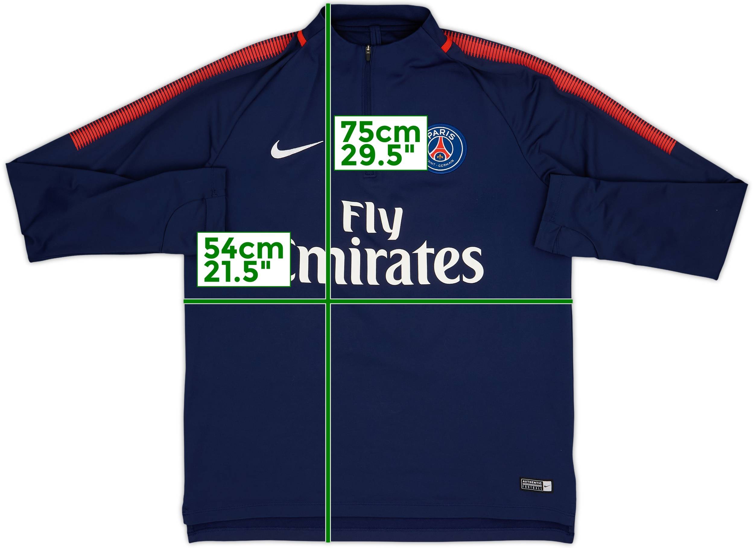 2017-18 Paris Saint-Germain Nike 1/4 Zip Drill Top - 8/10 - (L)