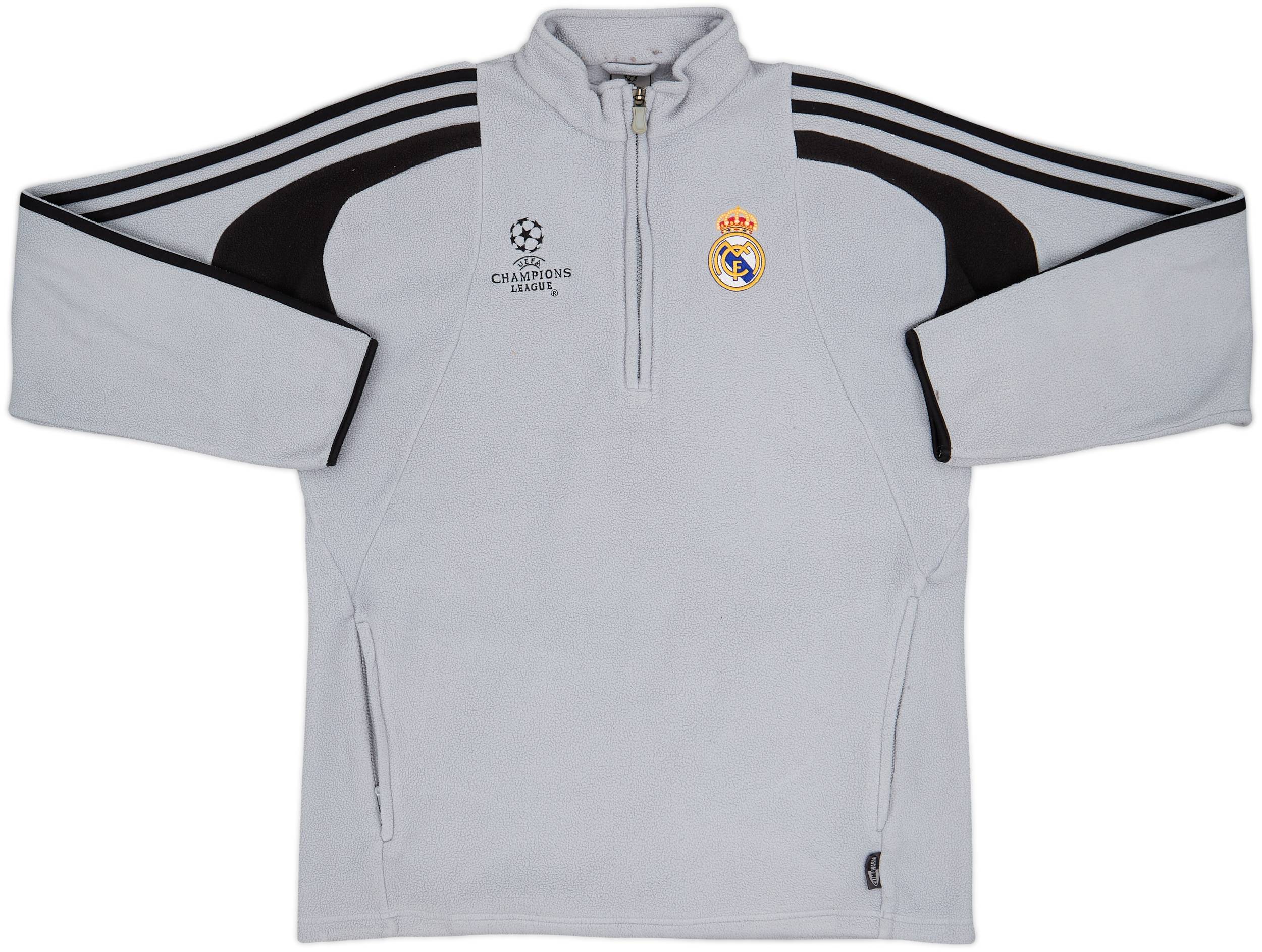 2004-05 Real Madrid adidas CL 1/4 Zip Fleece Top - 9/10 - (M)