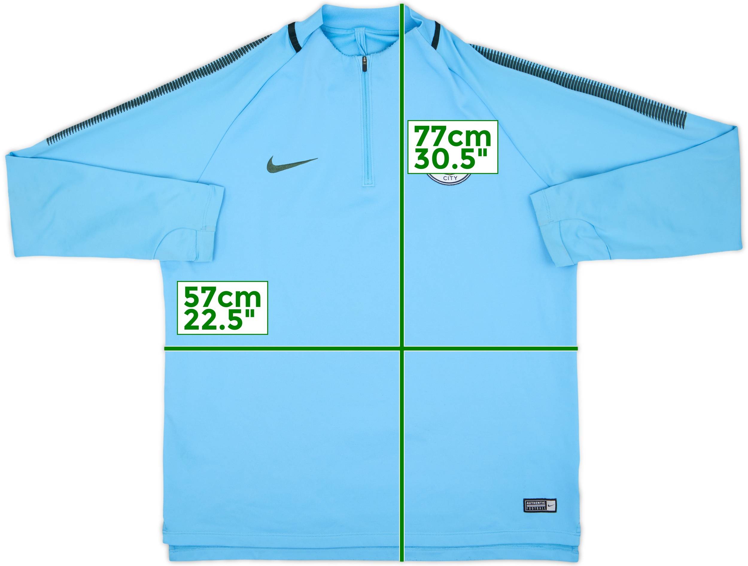 2018-19 Manchester City Nike 1/4 Zip Drill Top - 7/10 - (XL)