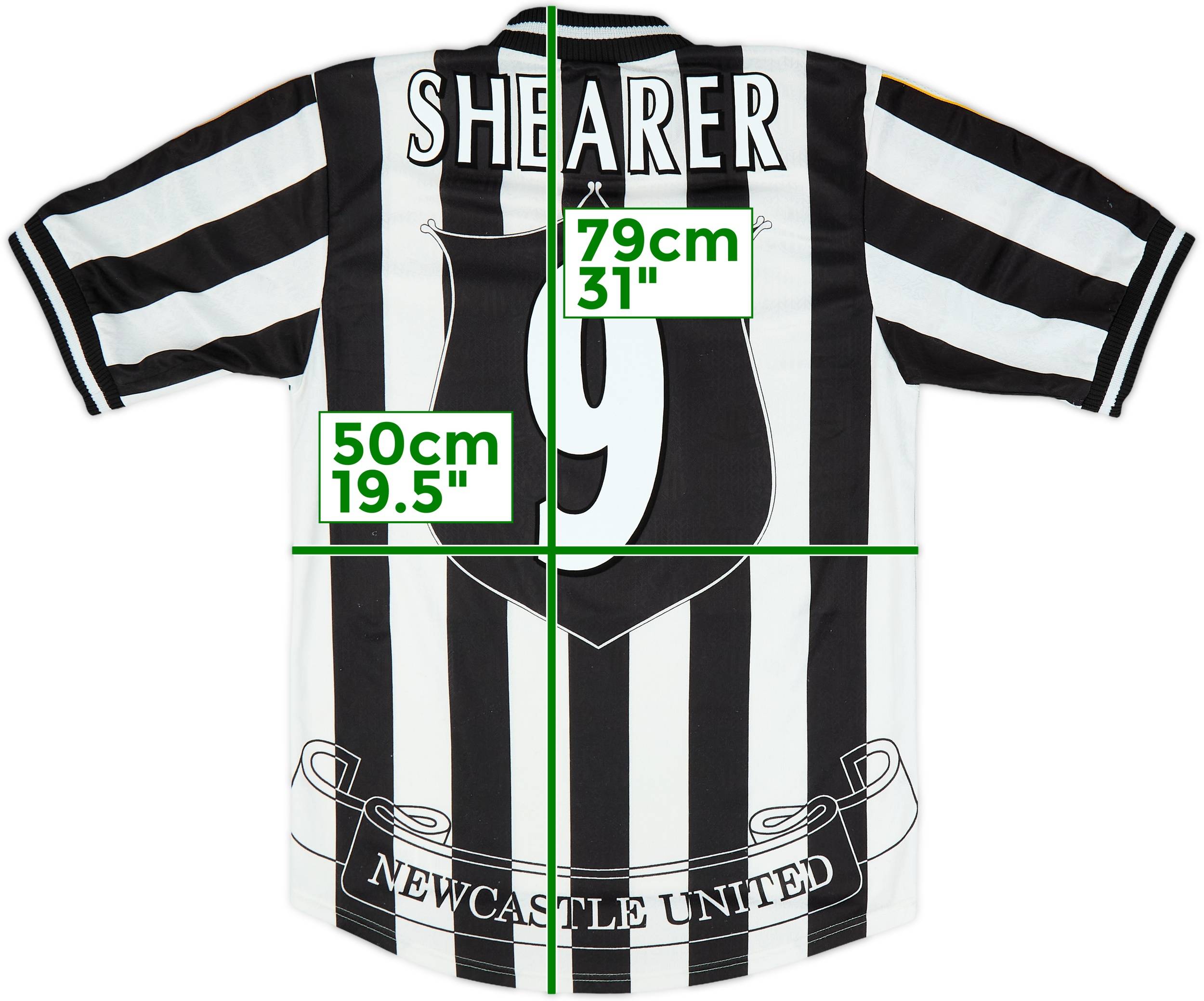 1997-99 Newcastle Home Shirt Shearer #9 - 8/10 - (S)