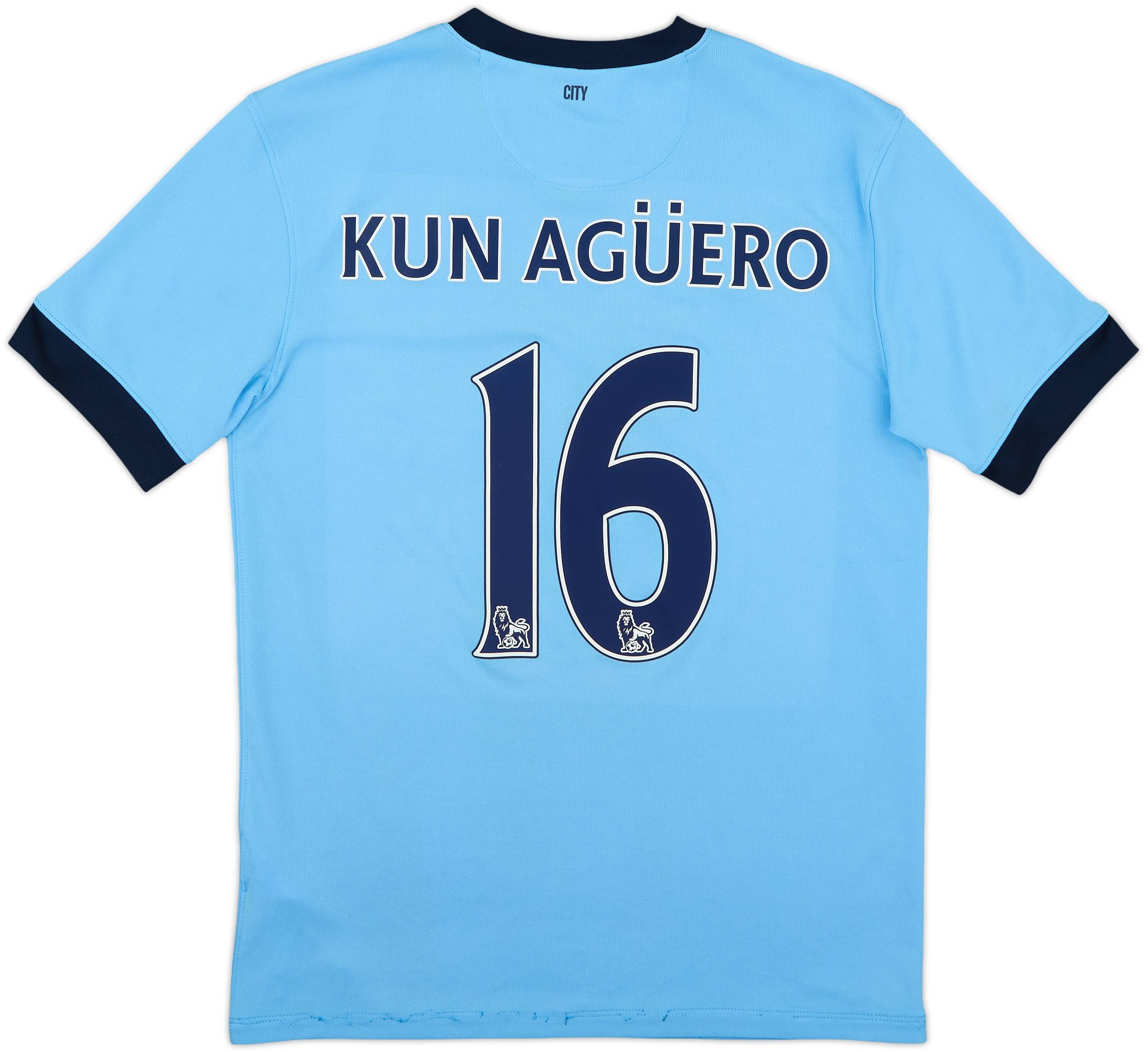 2014-15 Manchester City Home Shirt Kun Aguero #16 - 6/10 - (M)