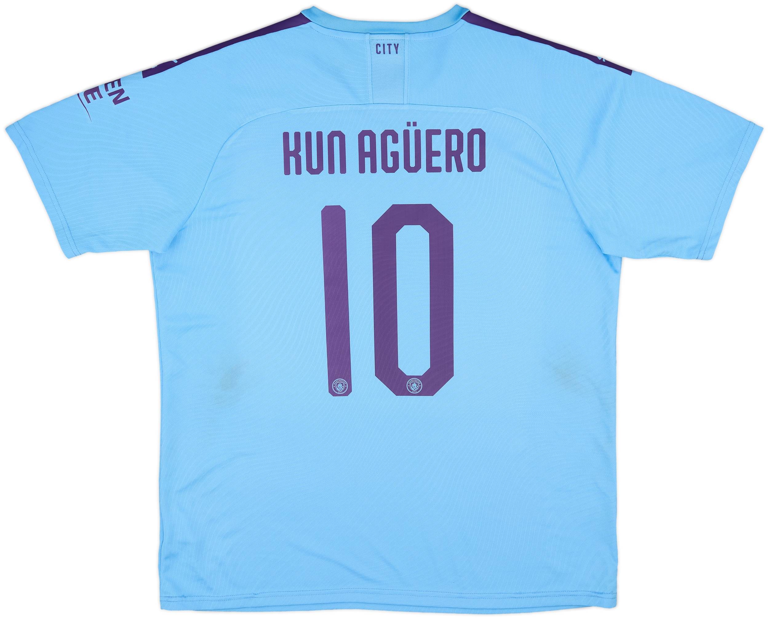 2019-20 Manchester City Home Shirt Kun Aguero #10 - 8/10 - (XL)