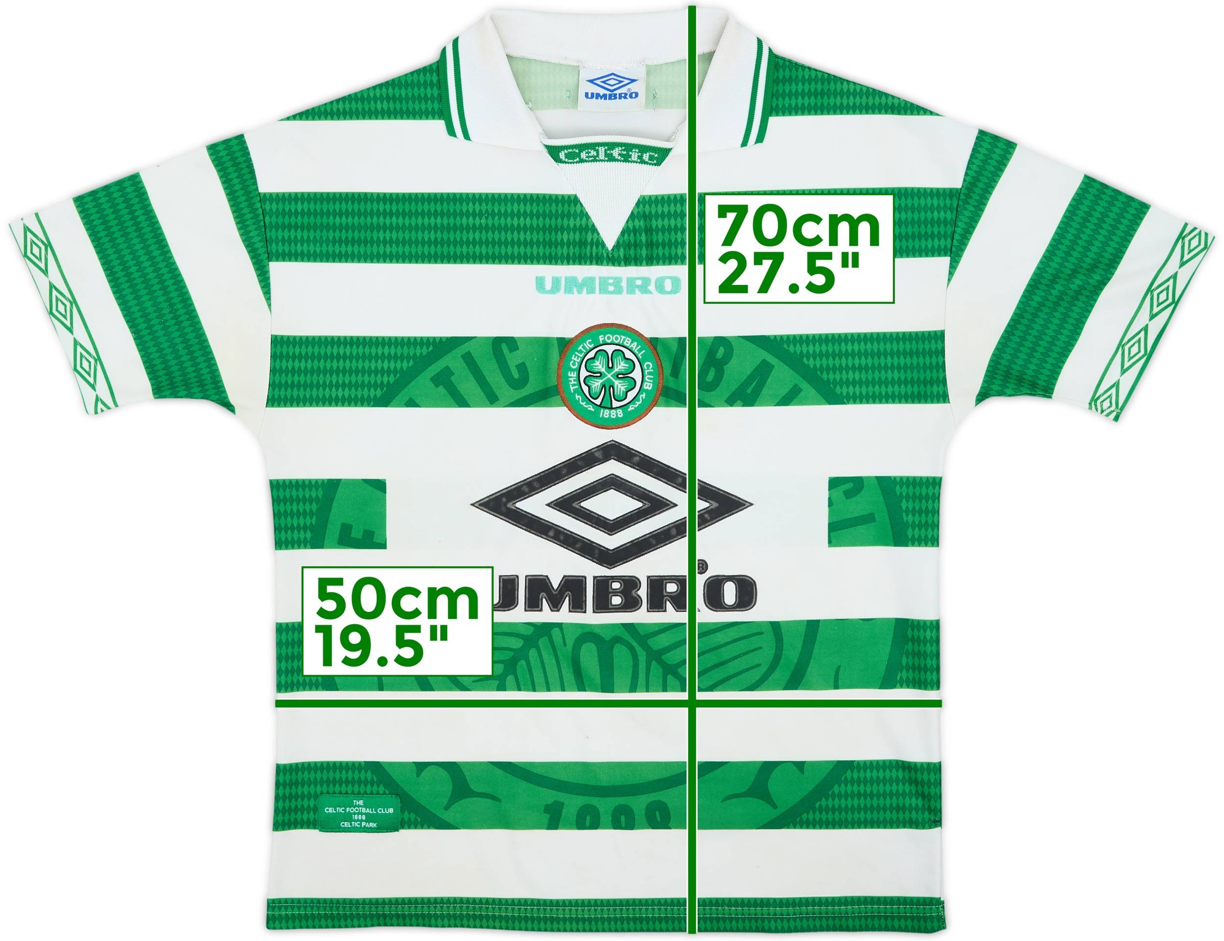 ウェア 97-99 UMBRO Celtic FC  Shirt 1997-99 Celtic Home Shirt - 4/10 - (M)