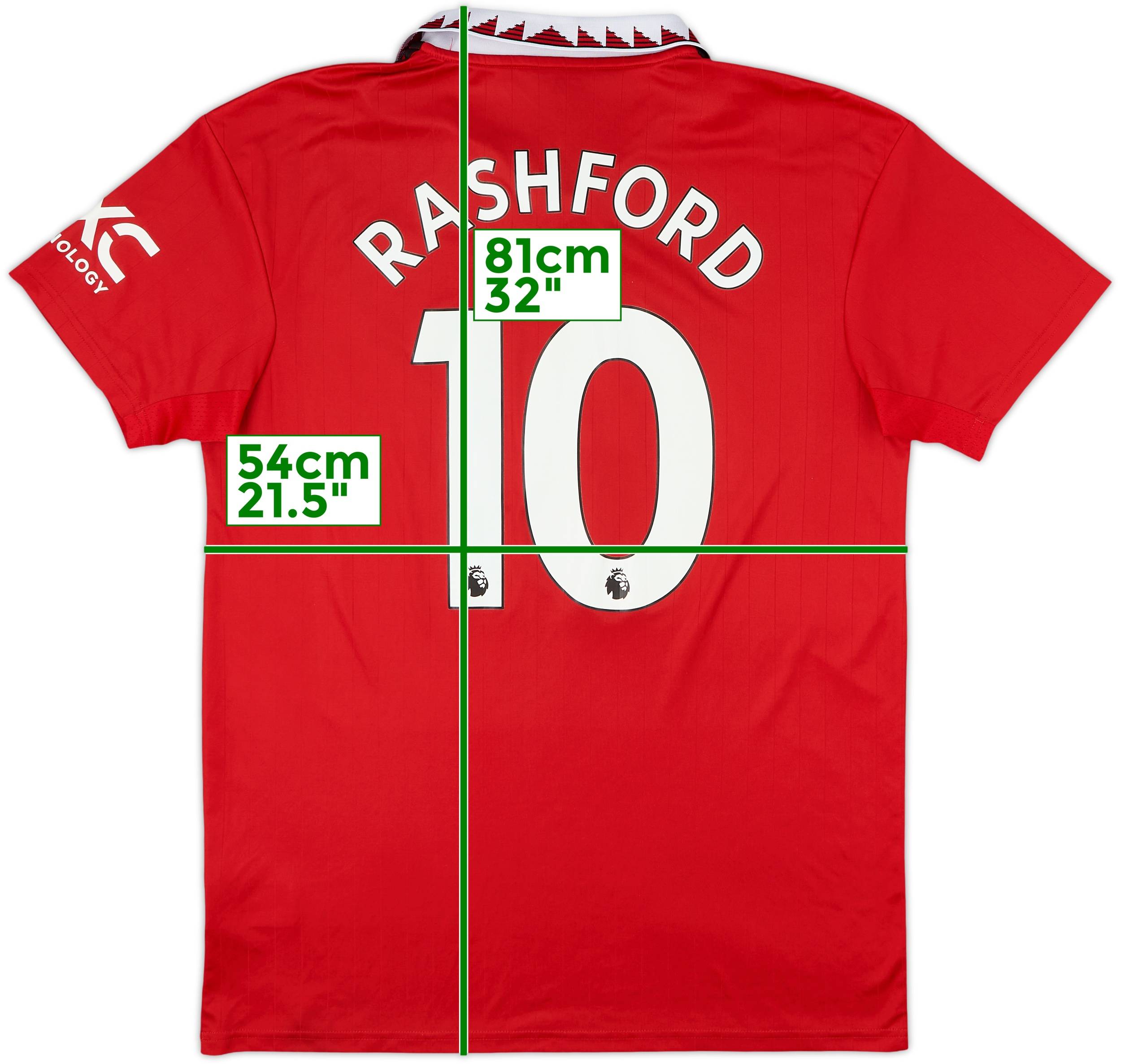 2022-23 Manchester United Home Shirt Rashford #10 - 8/10 - (L)