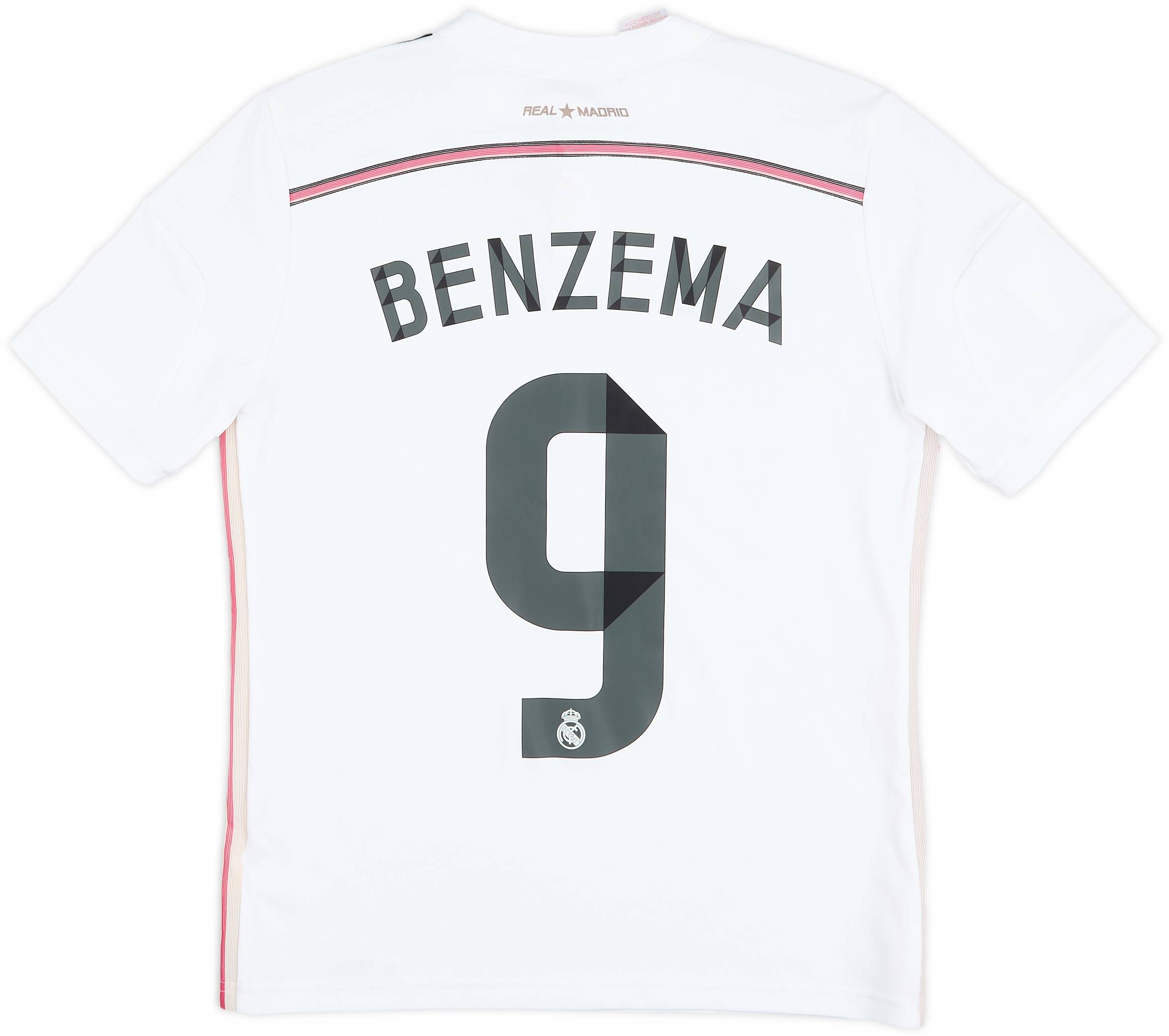 2014-15 Real Madrid Home Shirt Benzema #9 - 7/10 - (L.Boys)