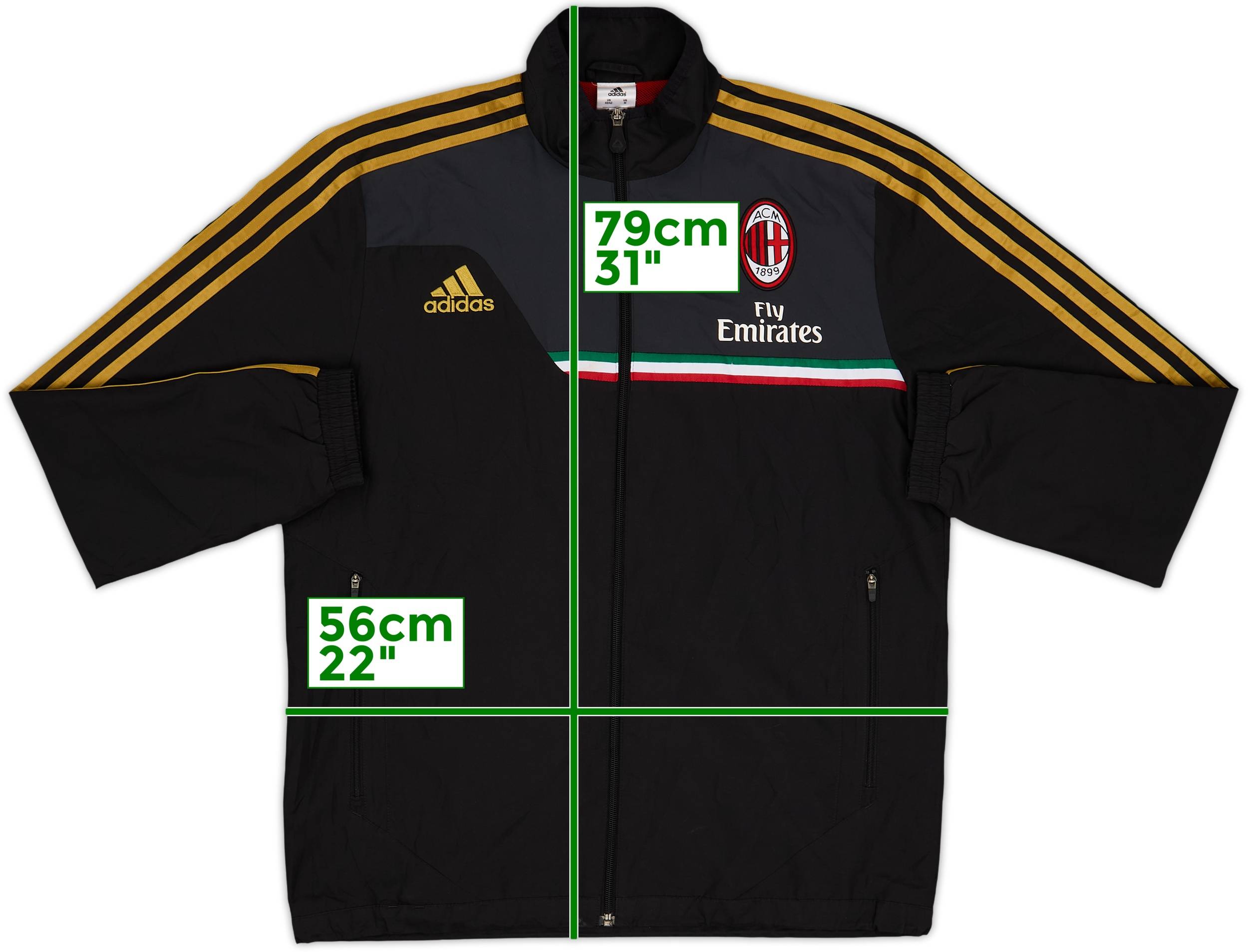 2013-14 AC Milan adidas Track Jacket - 9/10 - (M/L)