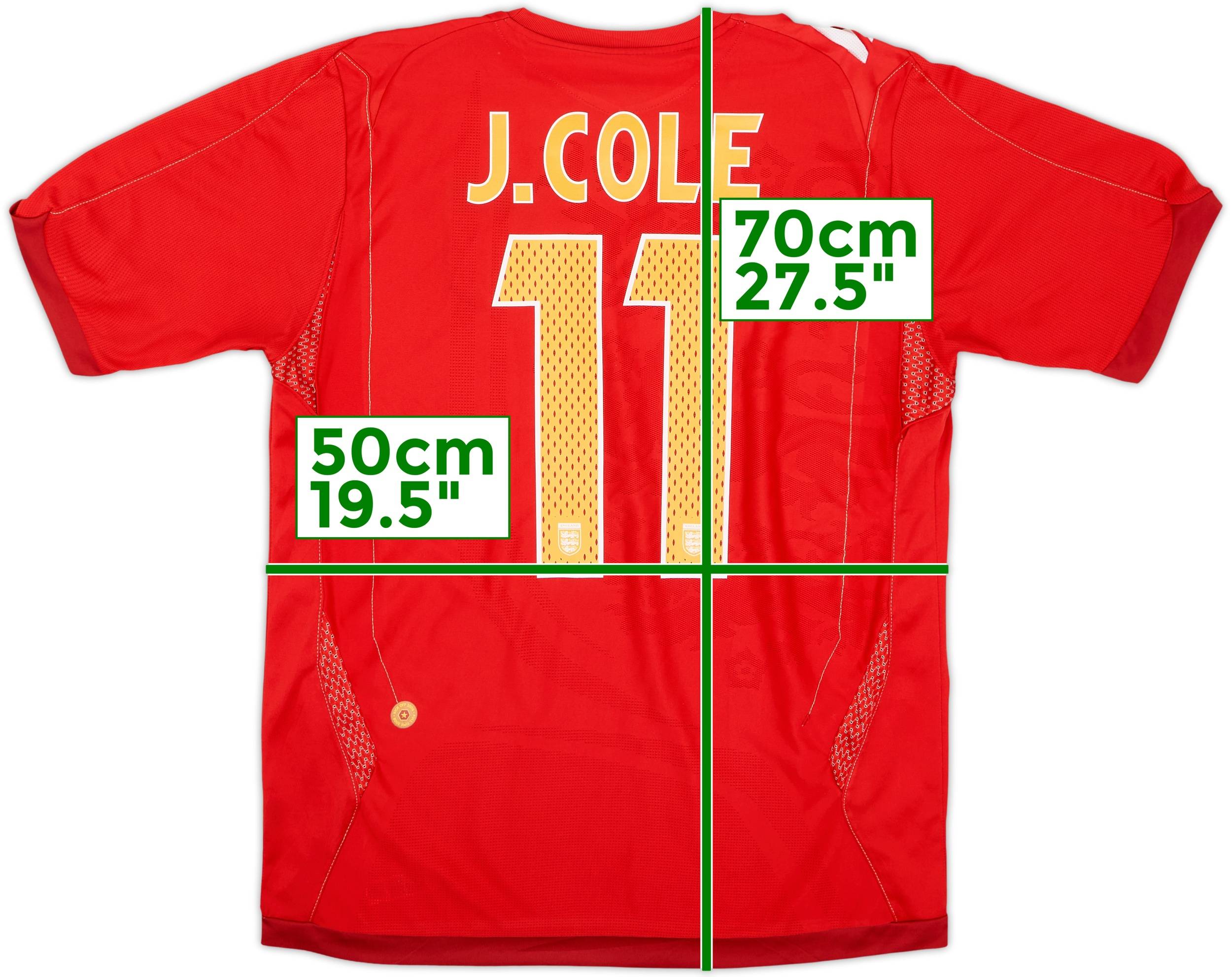 2006-08 England Away Shirt J.Cole #11 - 8/10 - (M)
