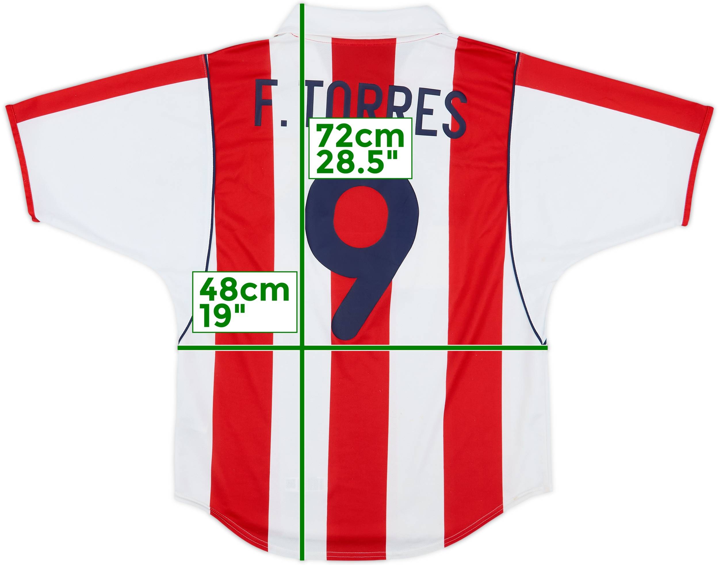 2001-02 Atletico Madrid Home Shirt F.Torres #9 - 5/10 - (M)