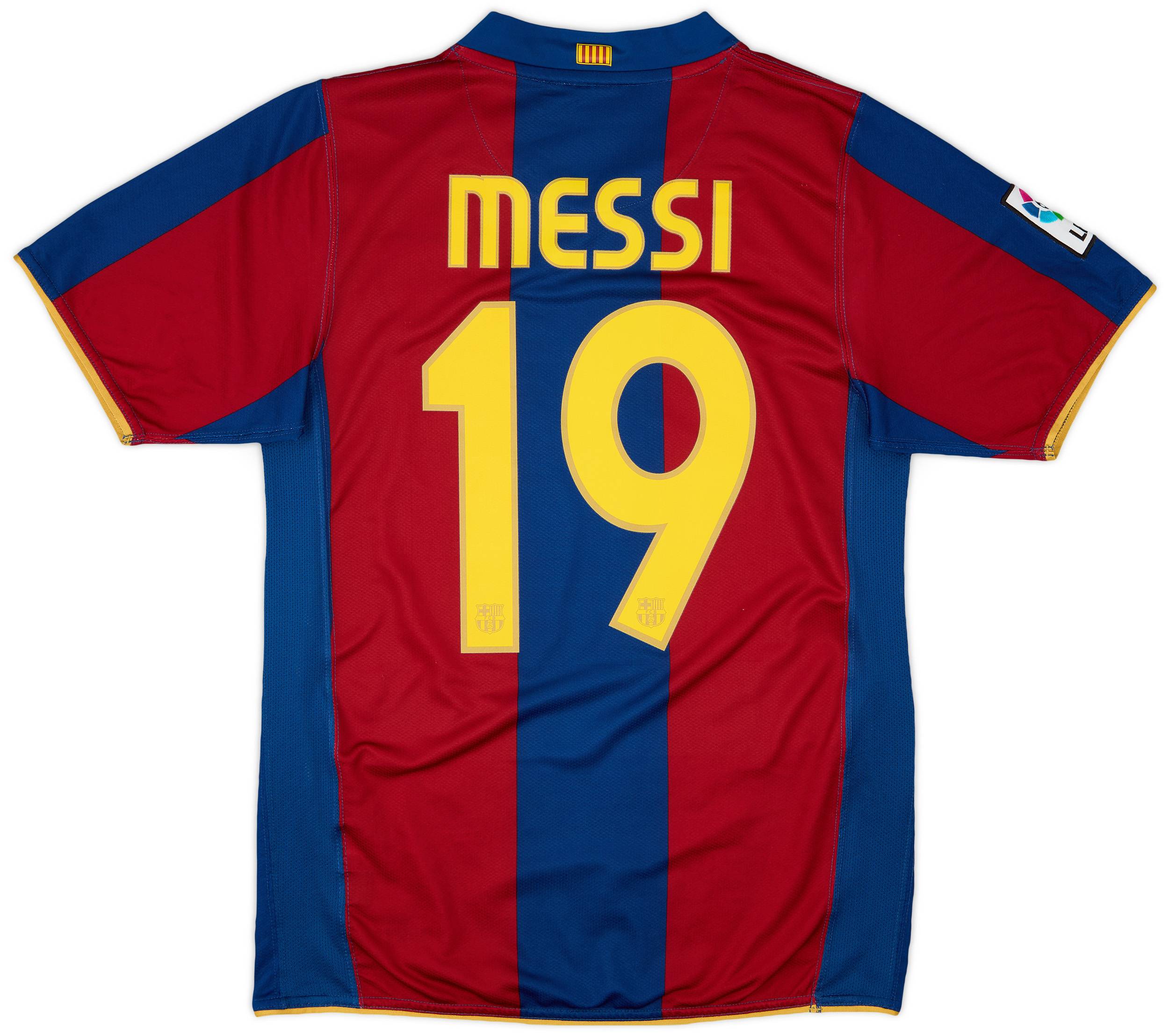 2007-08 Barcelona Home Shirt Messi #19 - 9/10 - (S)