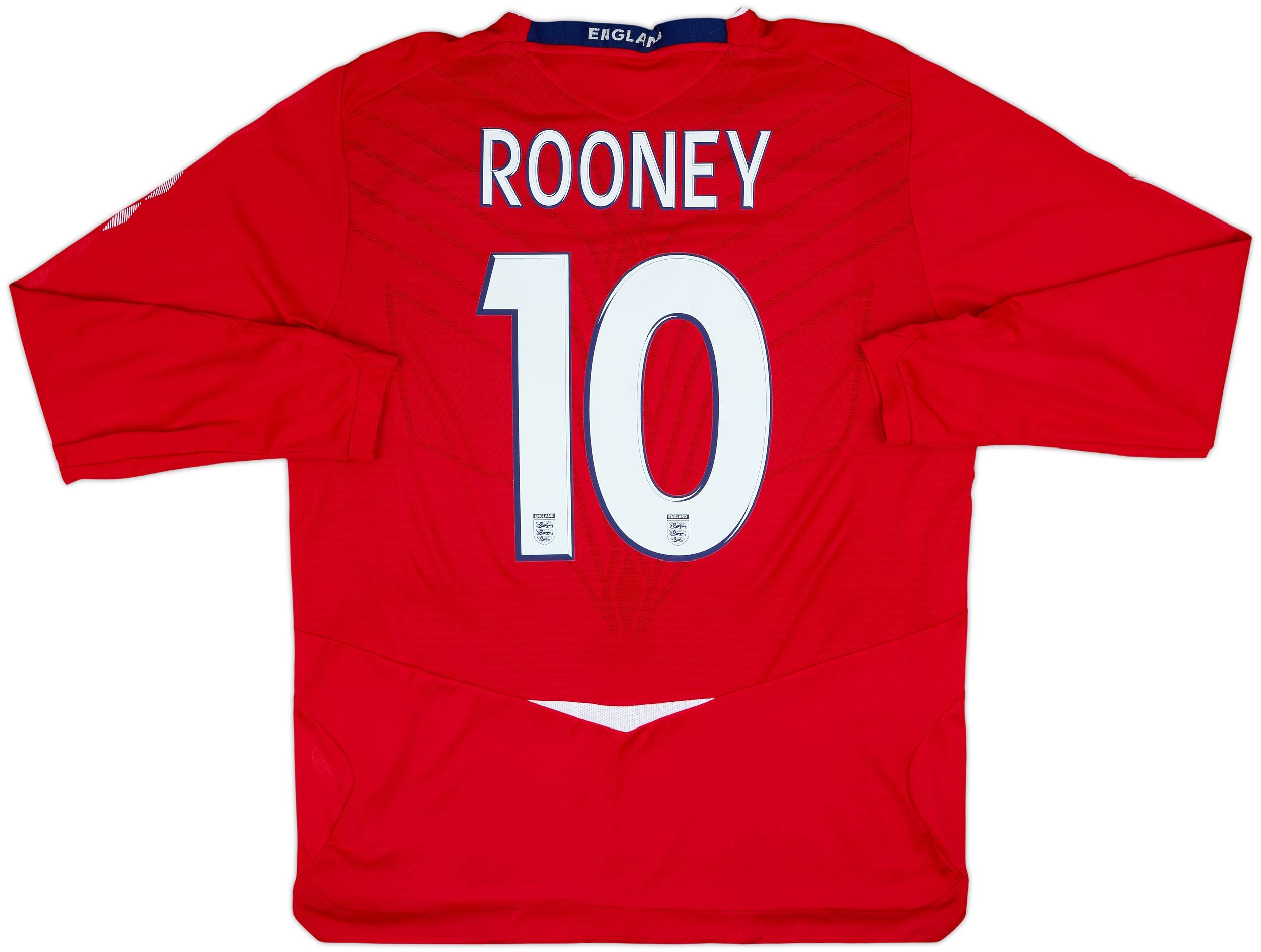 2008-10 England Away L/S Shirt Rooney #10 - 9/10 - (XL)