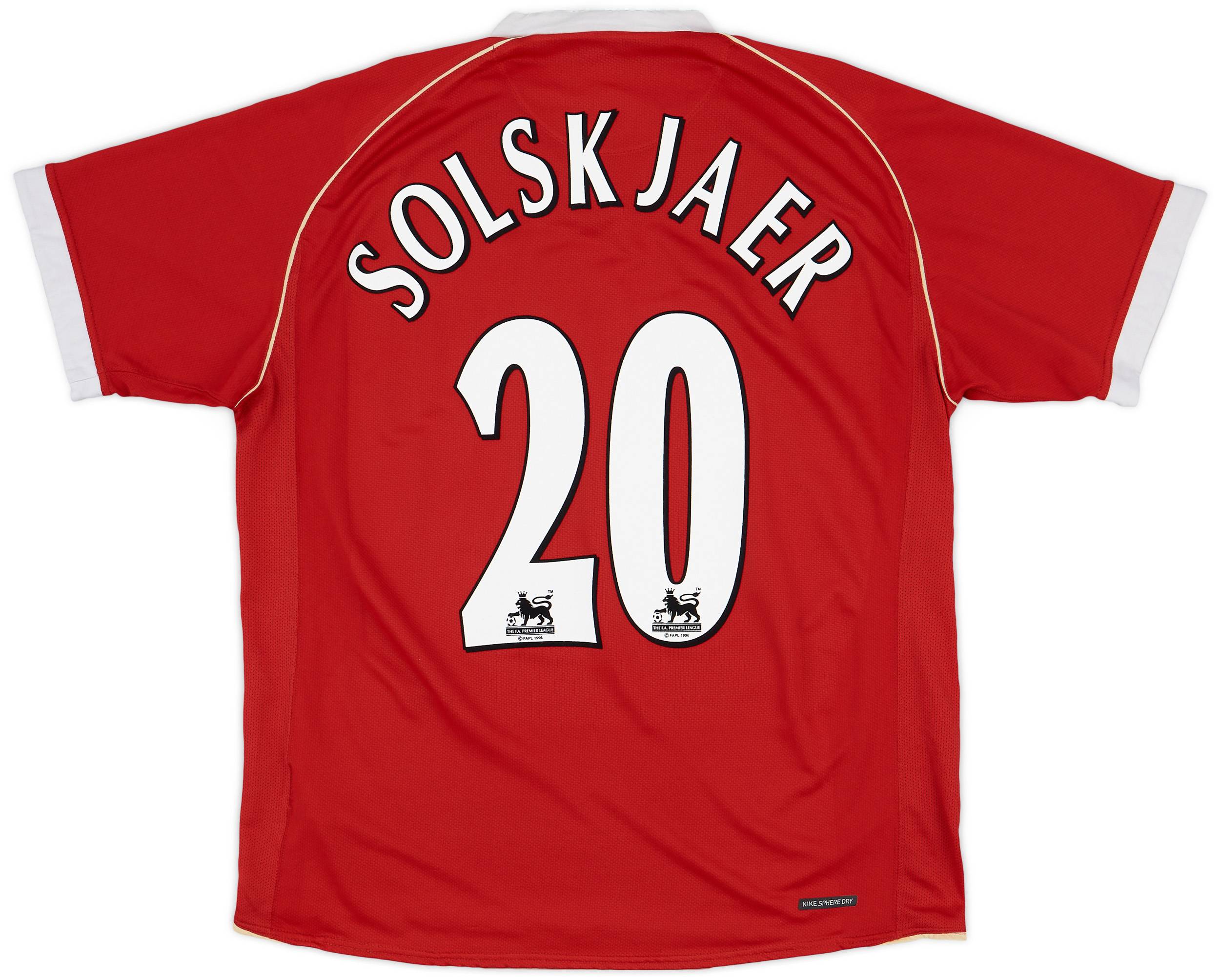 2006-07 Manchester United Home Shirt Solskjaer #20 - 7/10 - (L)