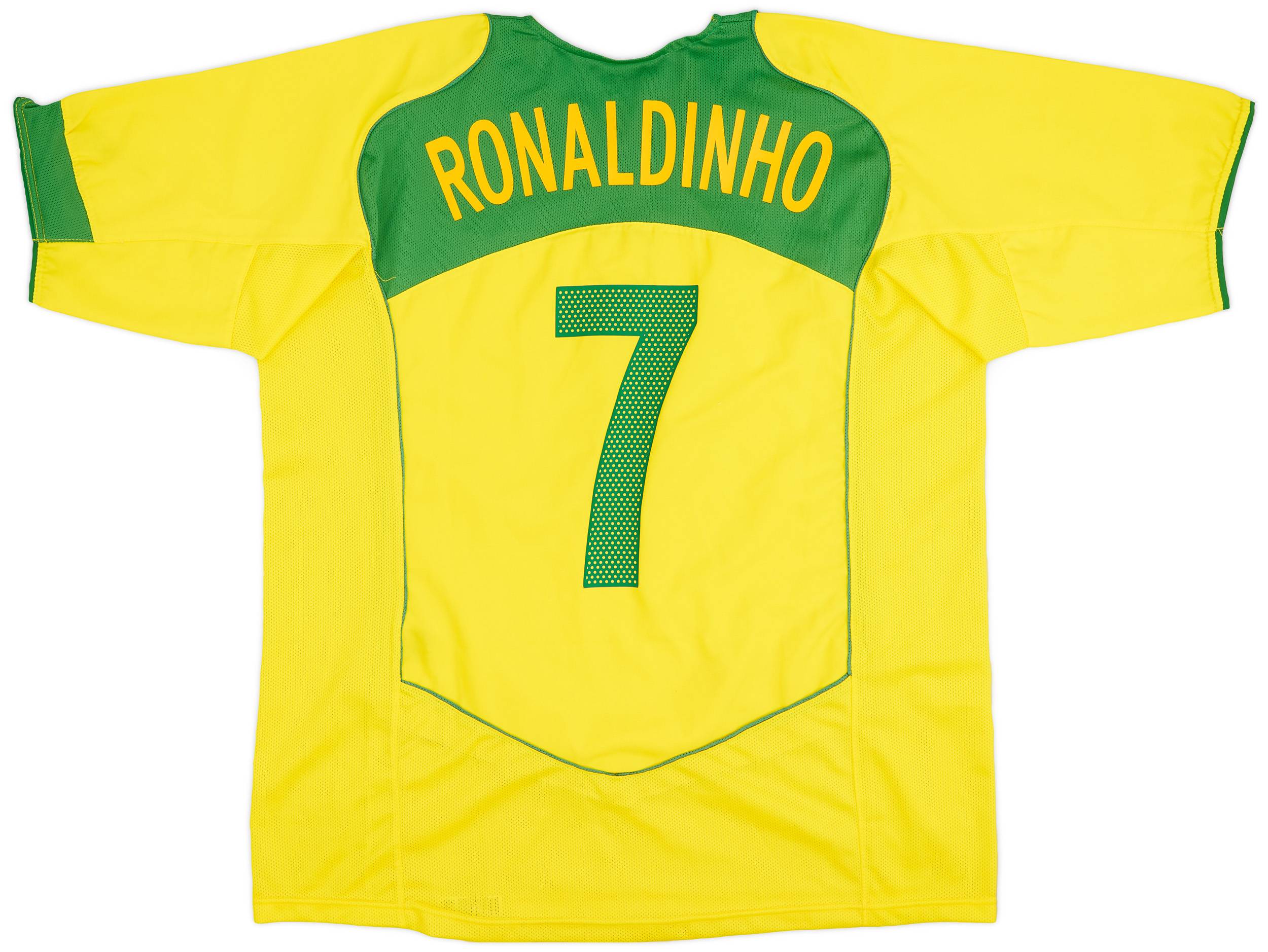 2004-06 Brazil Home Shirt Ronaldinho #7 - 9/10 - (XL)