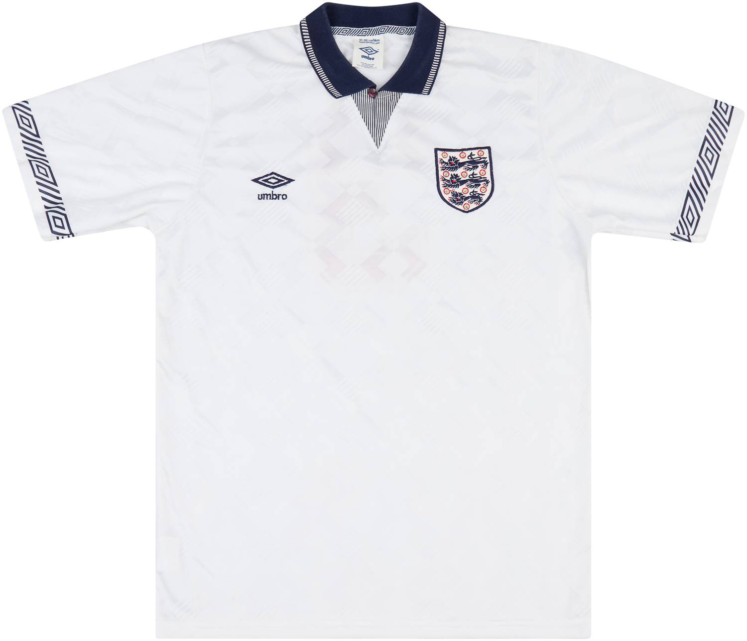 1990 England Match Worn Home Shirt #3 (Pearce) v Denmark