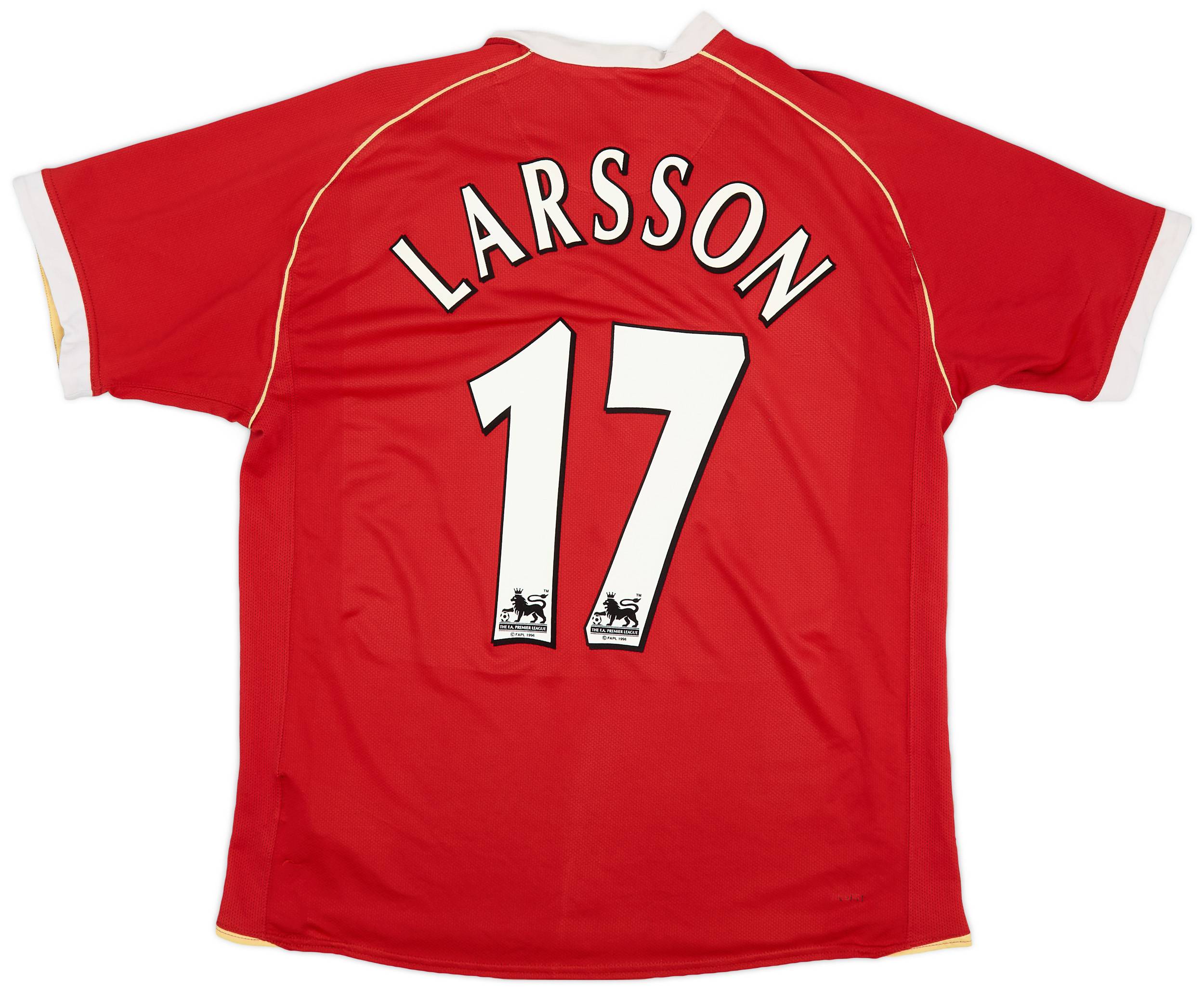ウェア Manchester united home kit #17 2006-07 Manchester United Home Shirt Larsson #17 - 7/10 - (L)