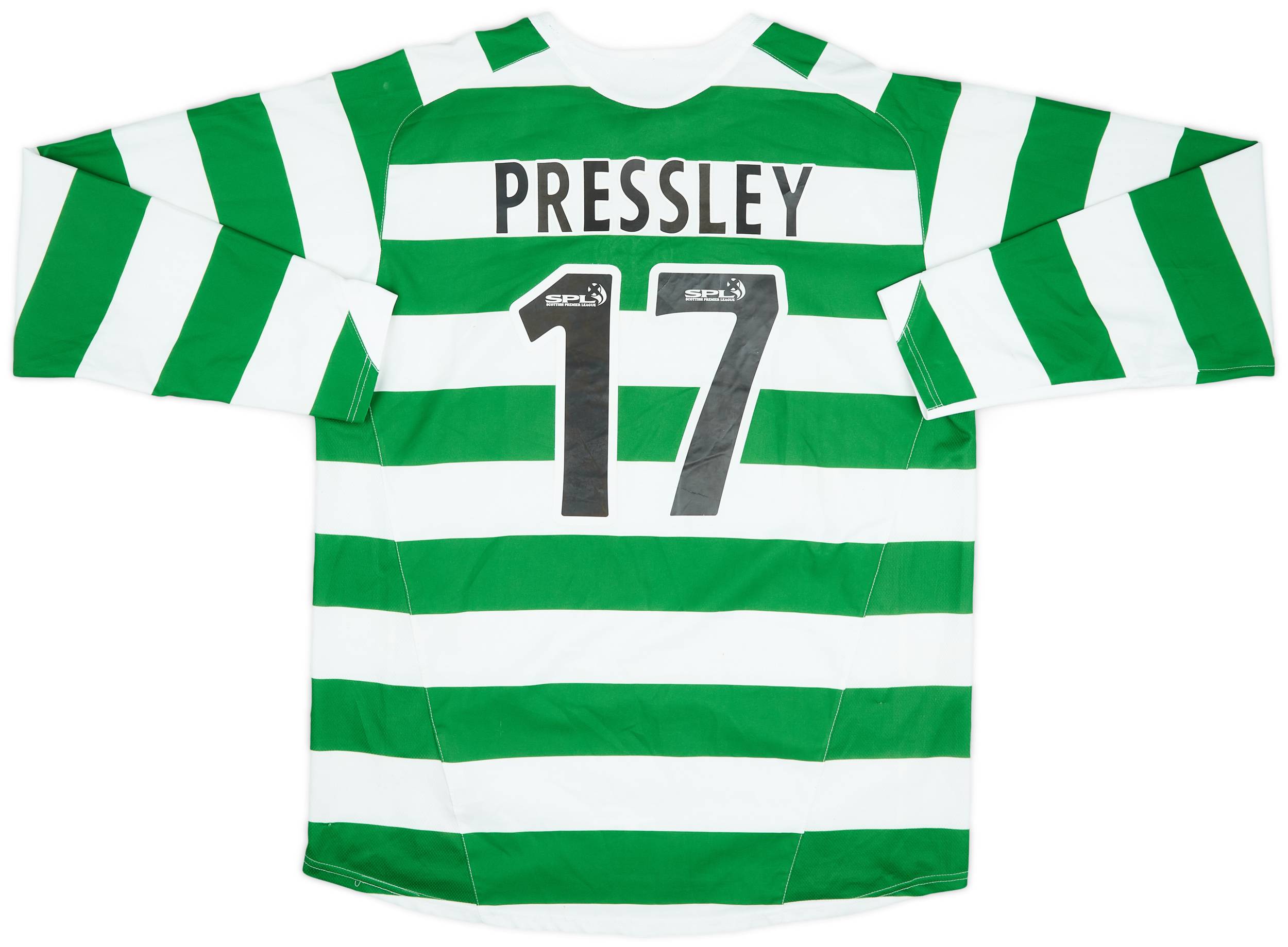 2005-07 Celtic Home L/S Shirt Pressley #17 - 5/10 - (L)