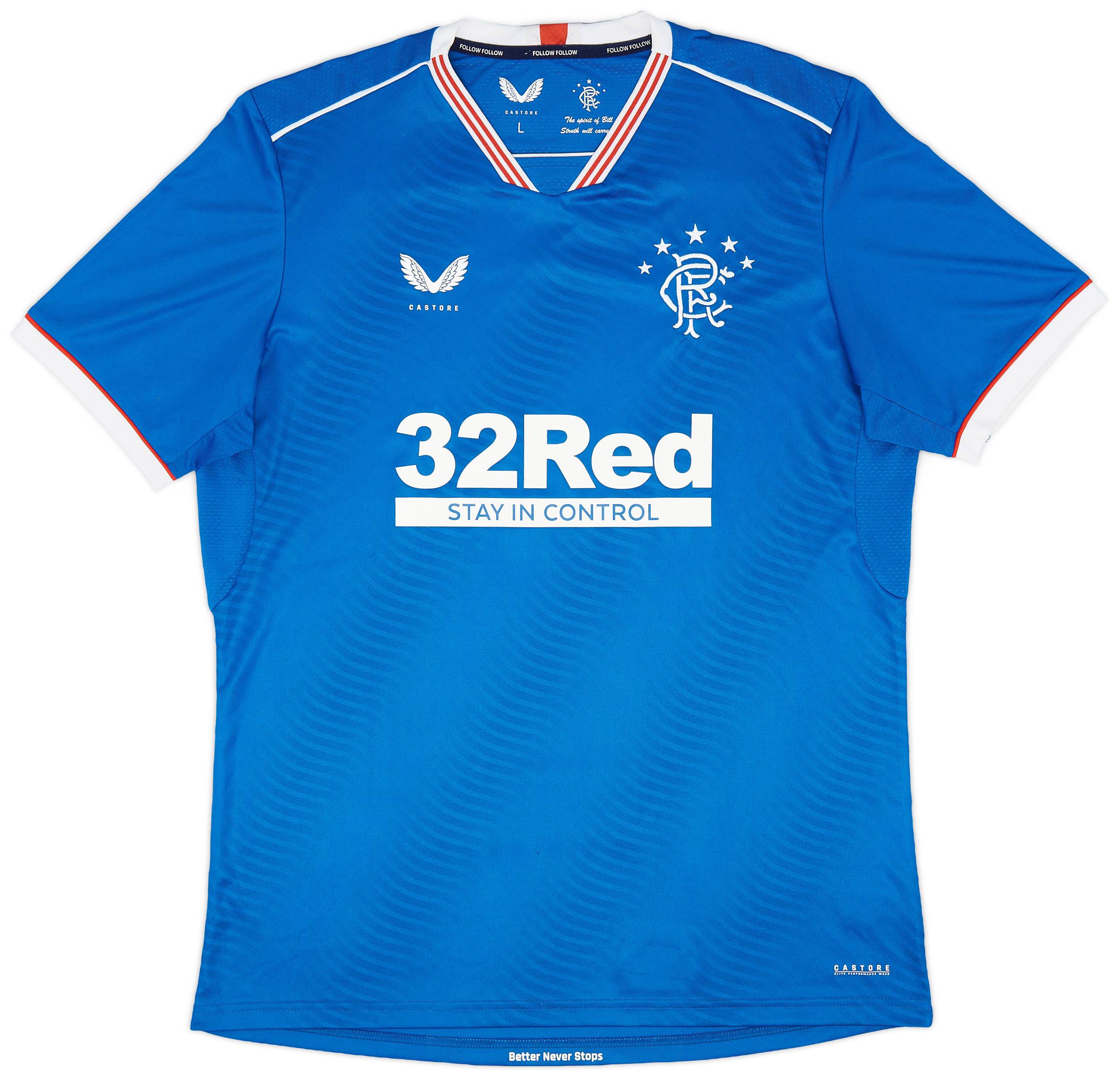 2020-21 Rangers Home Shirt - 8/10 - (L)